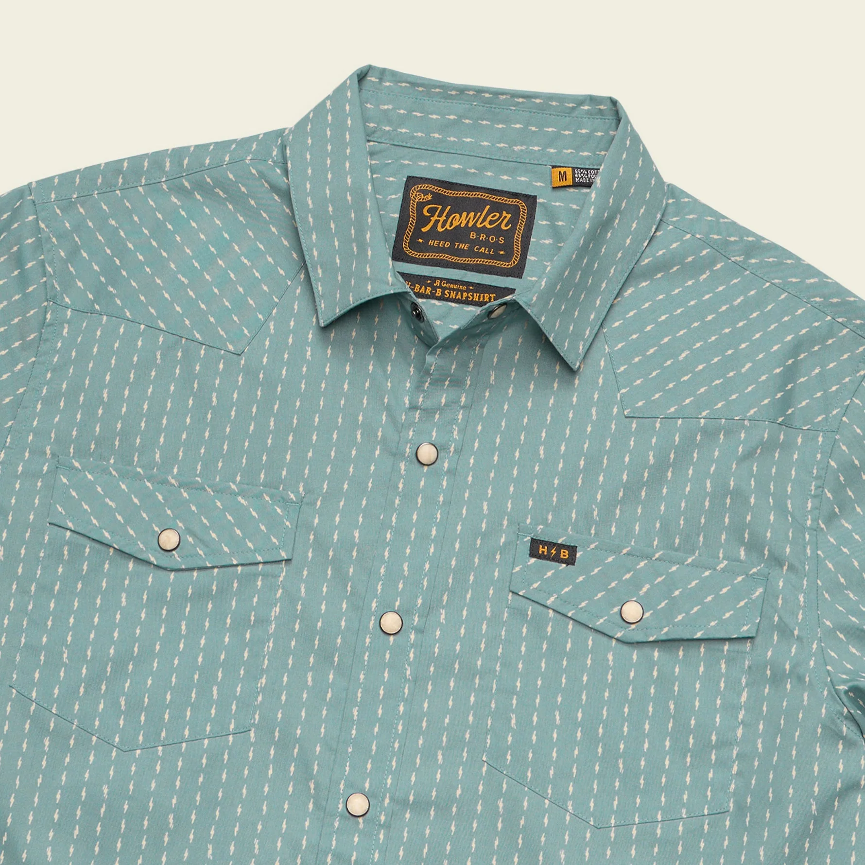 H Bar B Snapshirt - Power Lines : Smoke Blue - Image 3