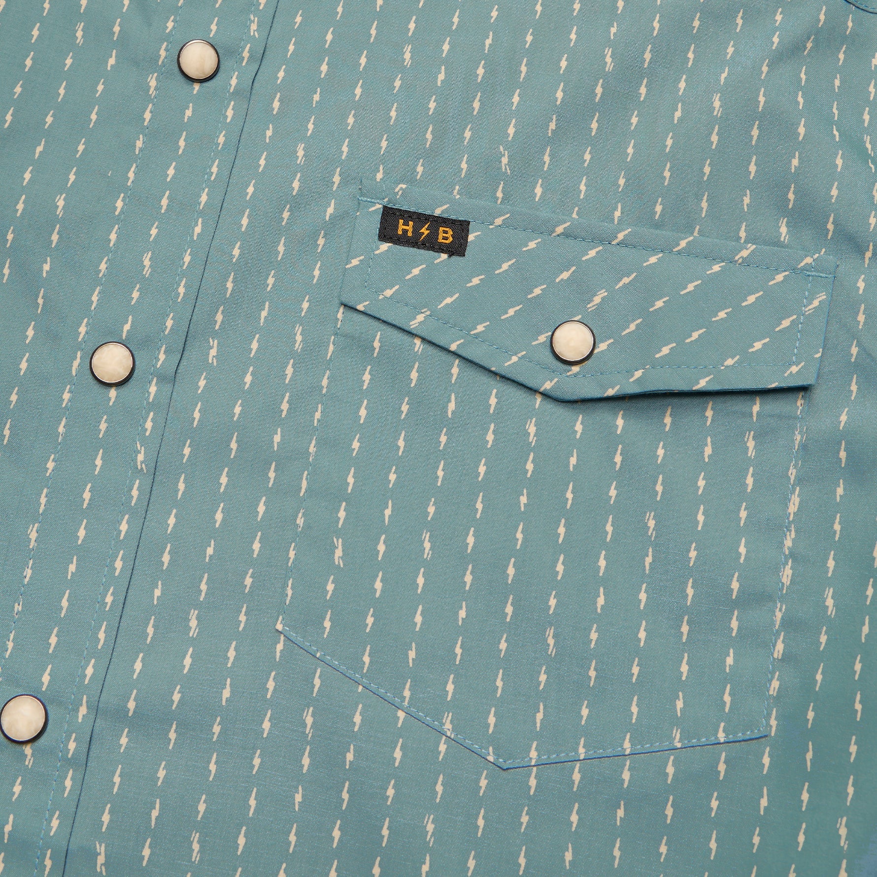 H Bar B Snapshirt - Power Lines : Smoke Blue - Image 6