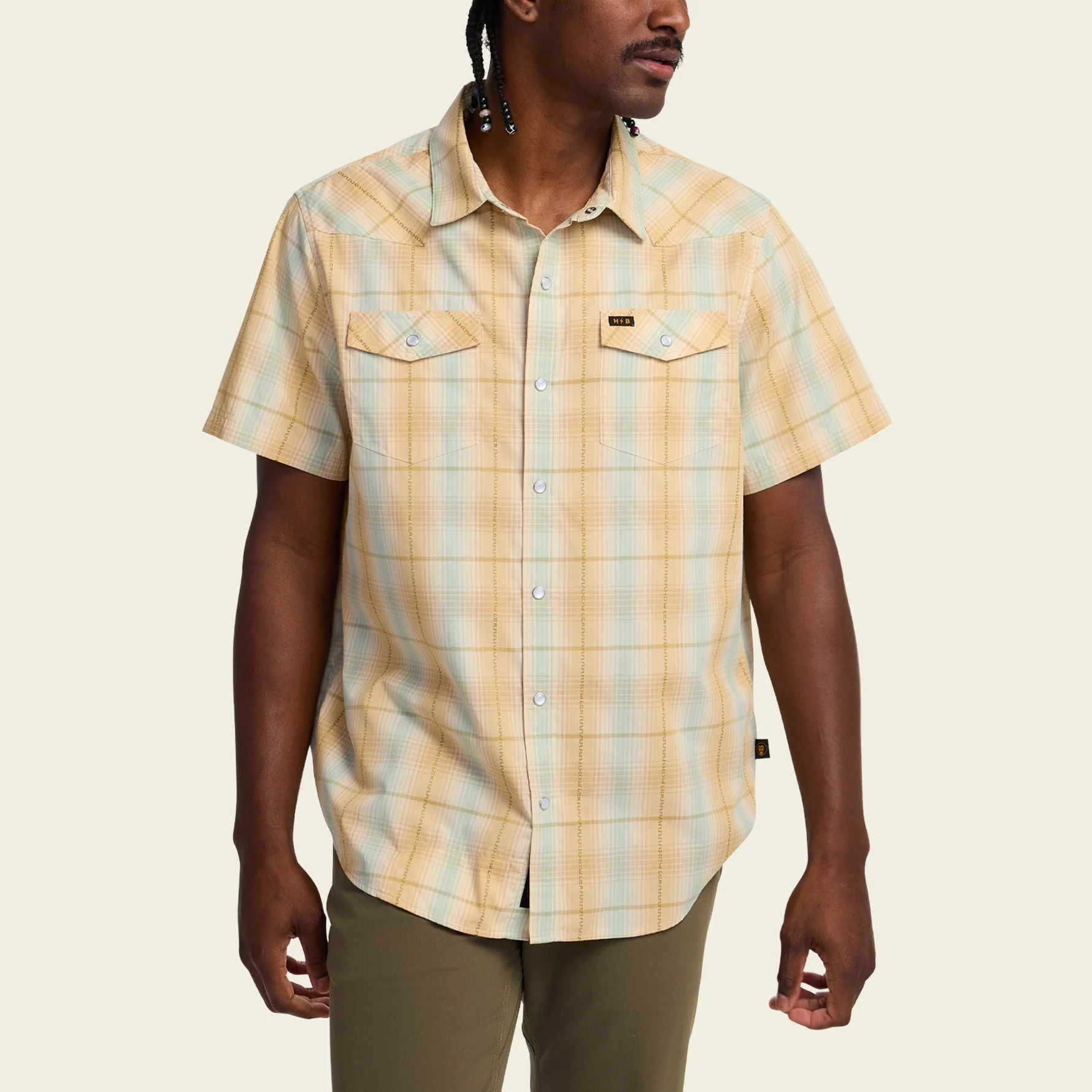 H Bar B Snapshirt - Prairie Plaid : Gold - Image 4