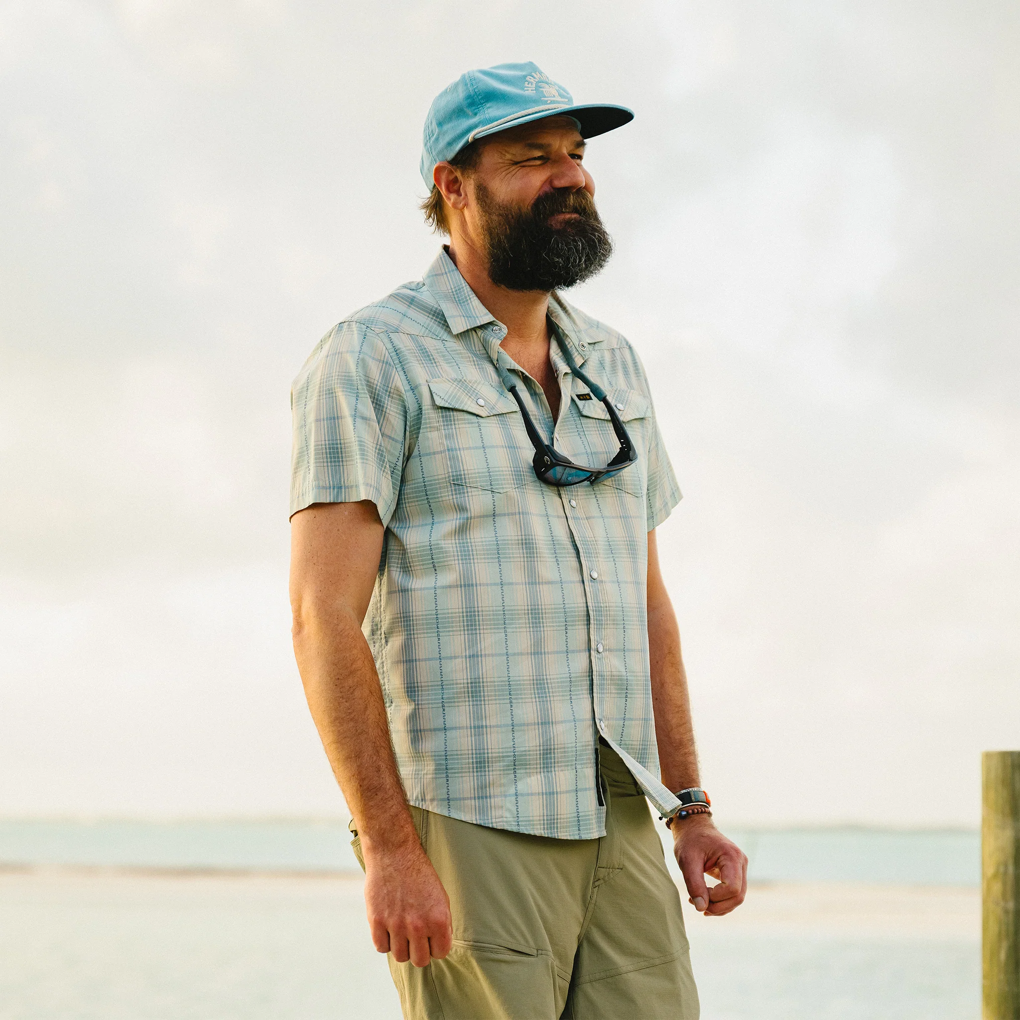 H Bar B Snapshirt - Prairie Plaid : Seafoam - Image 2