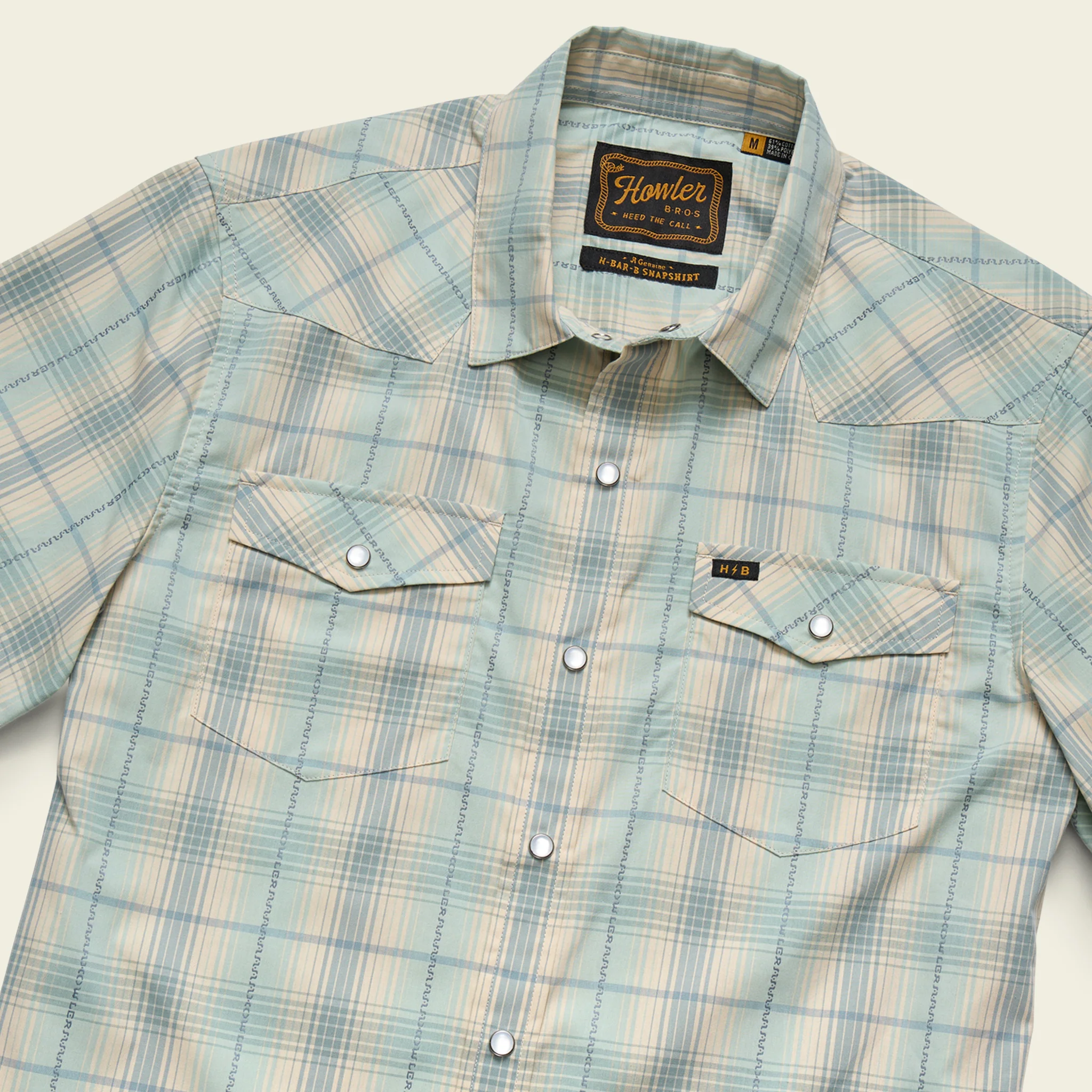 H Bar B Snapshirt - Prairie Plaid : Seafoam - Image 3