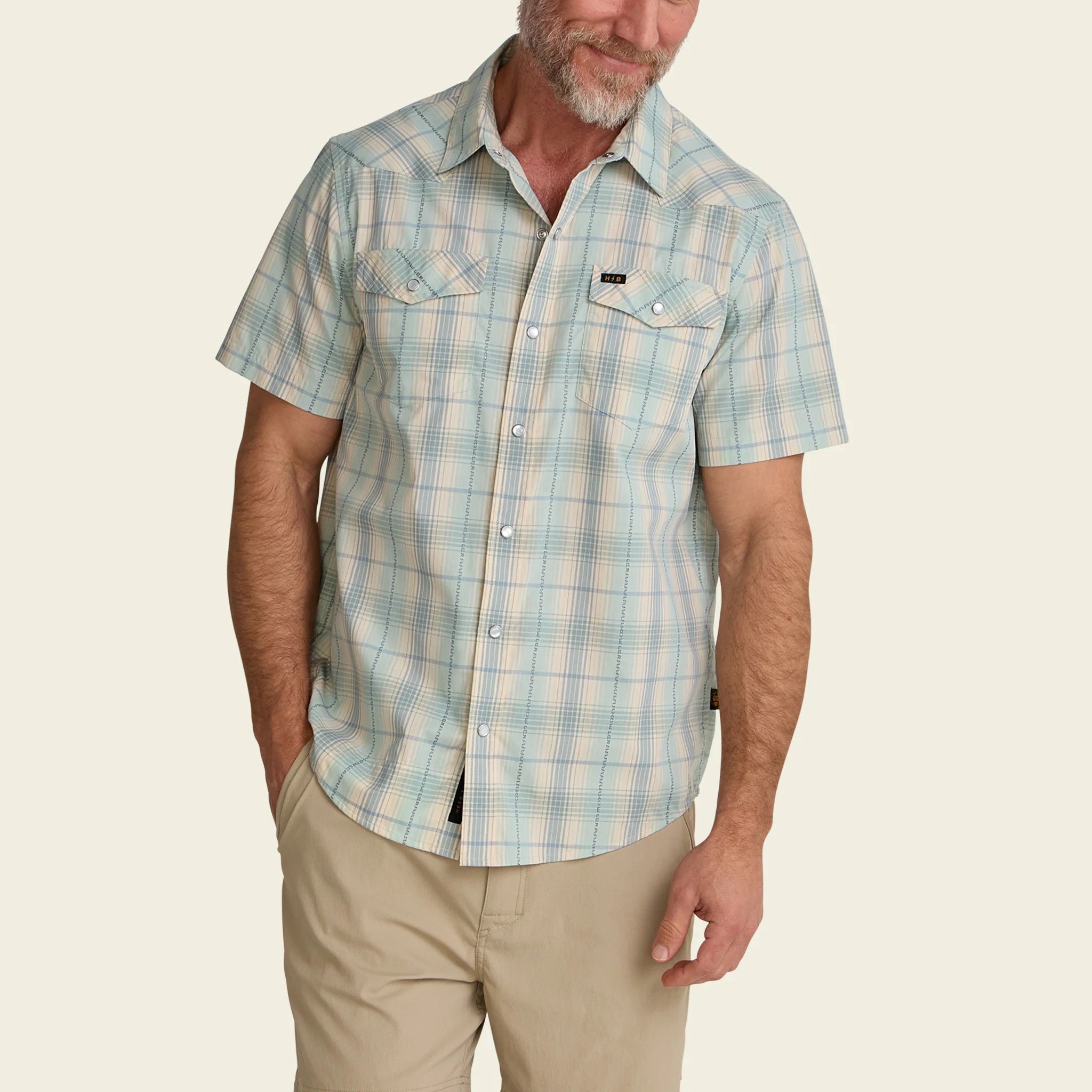 H Bar B Snapshirt - Prairie Plaid : Seafoam - Image 4