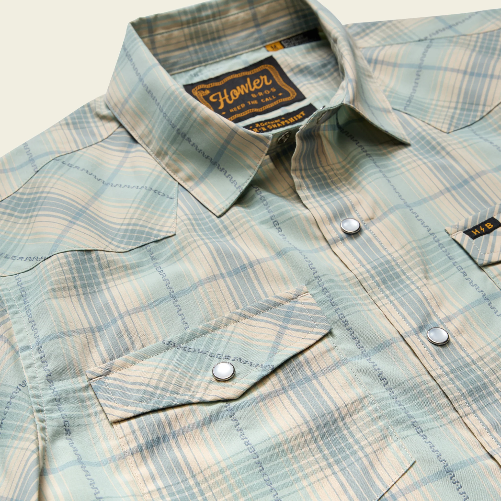 H Bar B Snapshirt - Prairie Plaid : Seafoam - Image 5