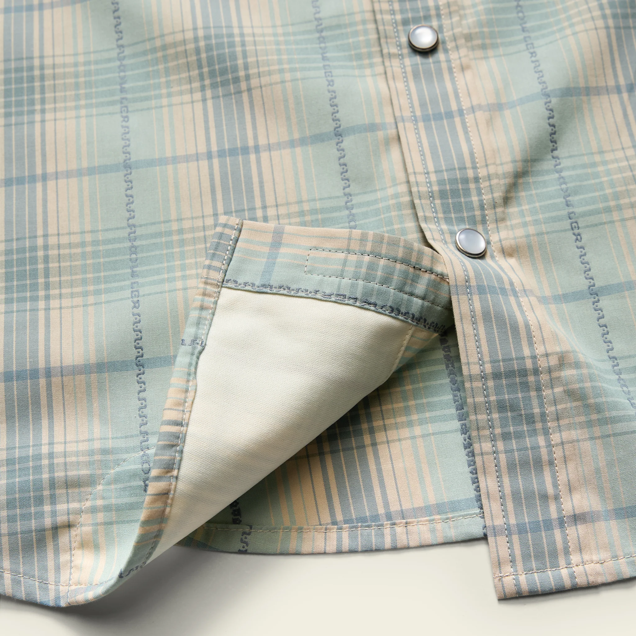 H Bar B Snapshirt - Prairie Plaid : Seafoam - Image 7
