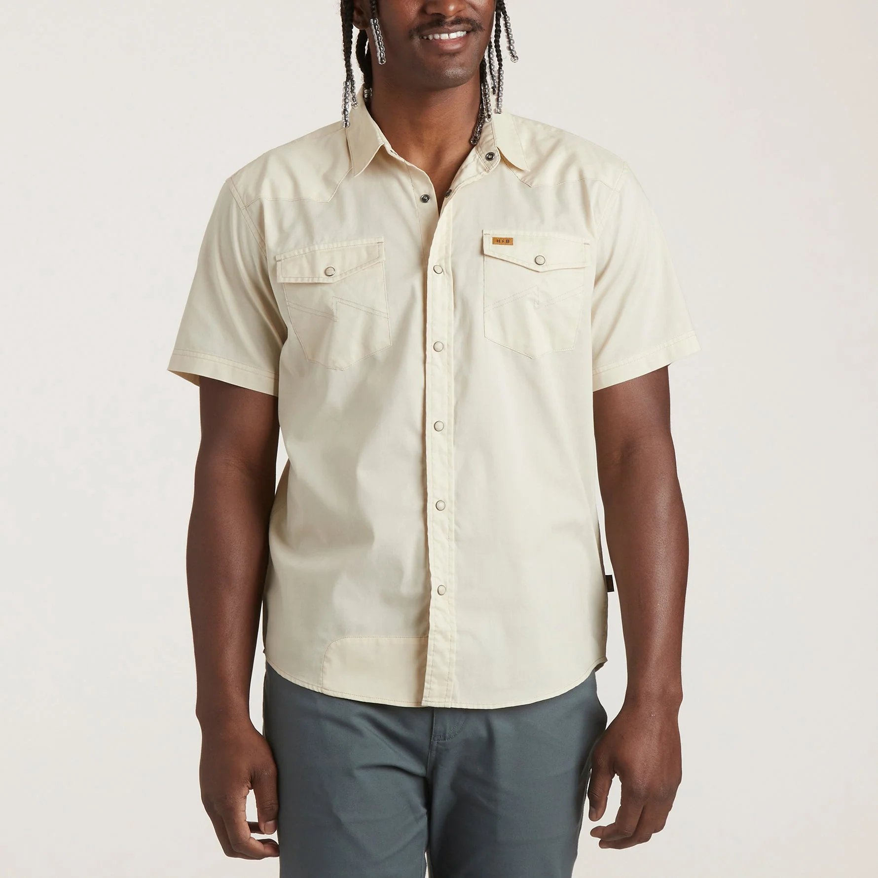H Bar B Snapshirt - Riverbed Oxford - Image 4