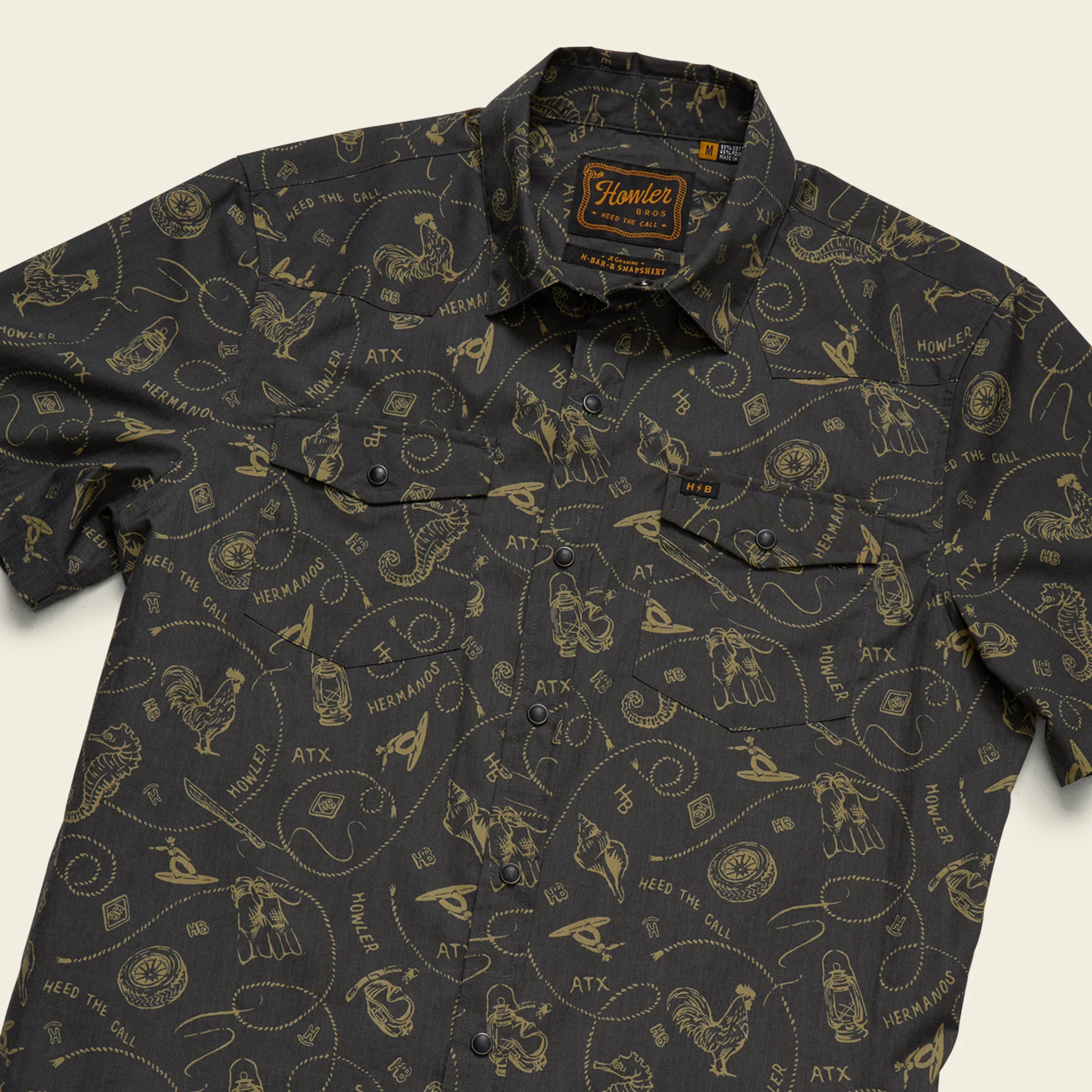 H Bar B Snapshirt - Sea Rodeo : Antique Black - Image 3