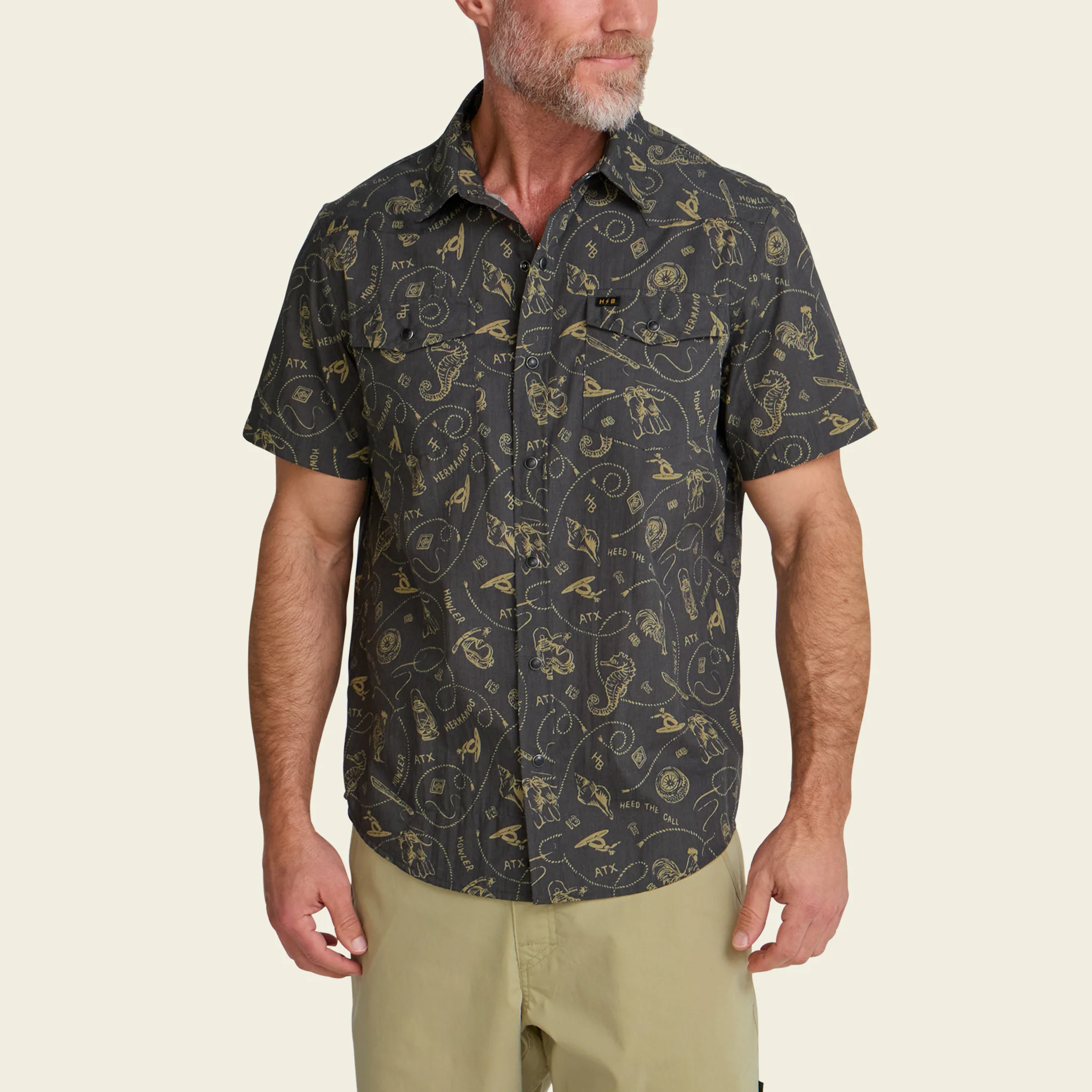 H Bar B Snapshirt - Sea Rodeo : Antique Black - Image 4