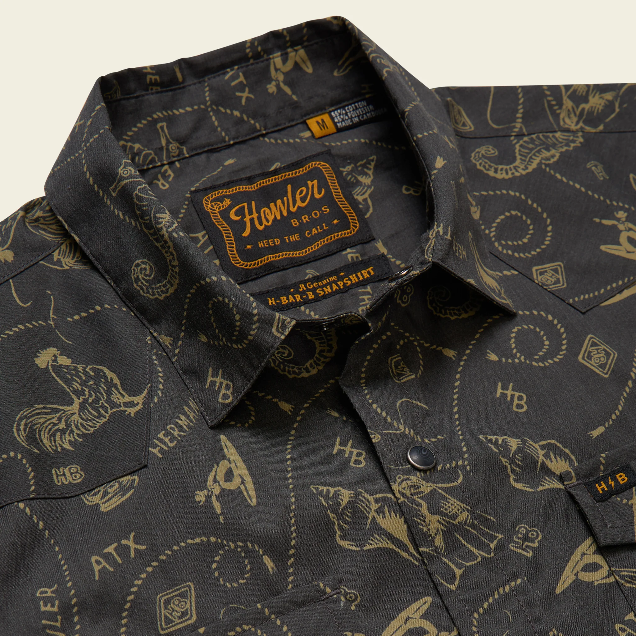 H Bar B Snapshirt - Sea Rodeo : Antique Black - Image 5