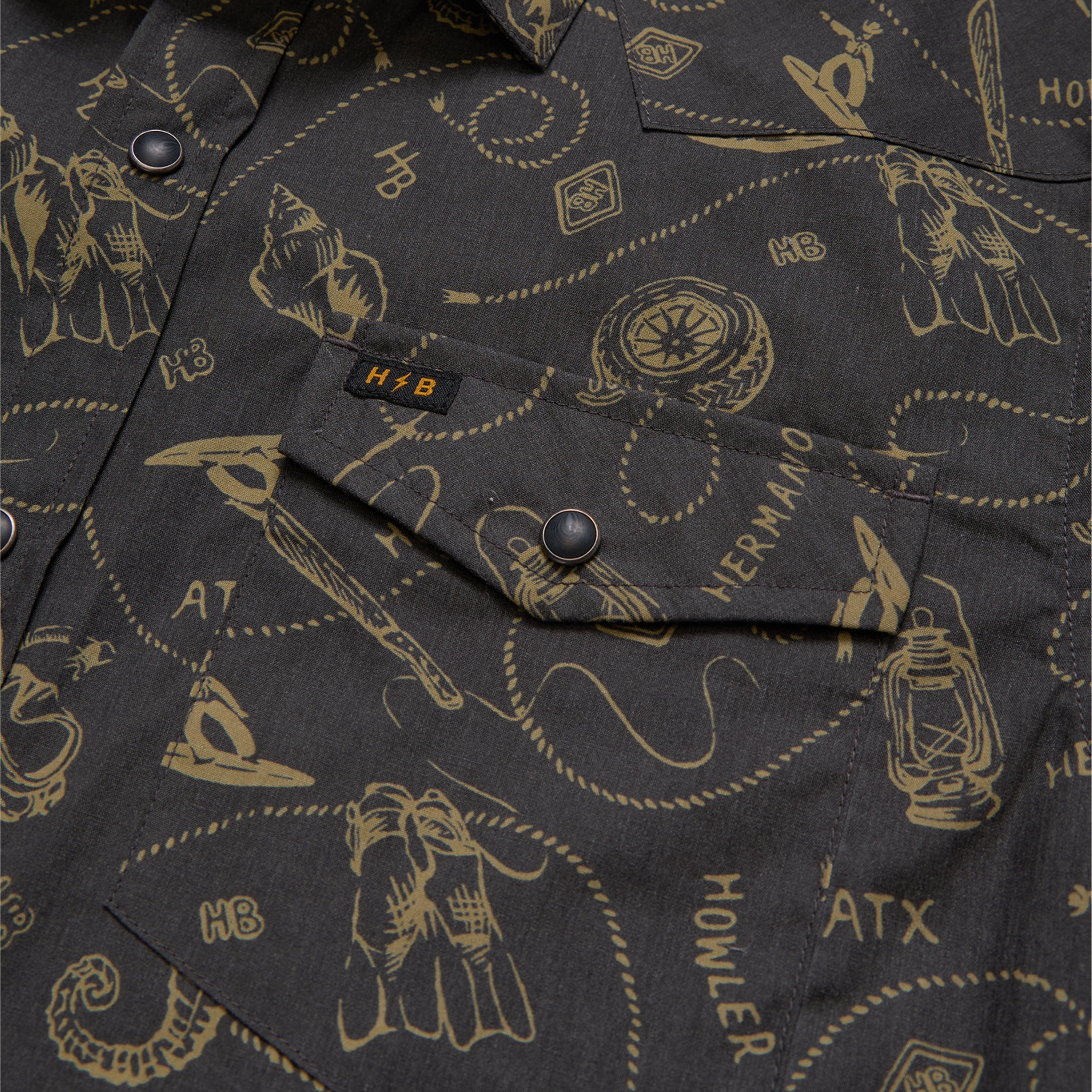 H Bar B Snapshirt - Sea Rodeo : Antique Black - Image 8