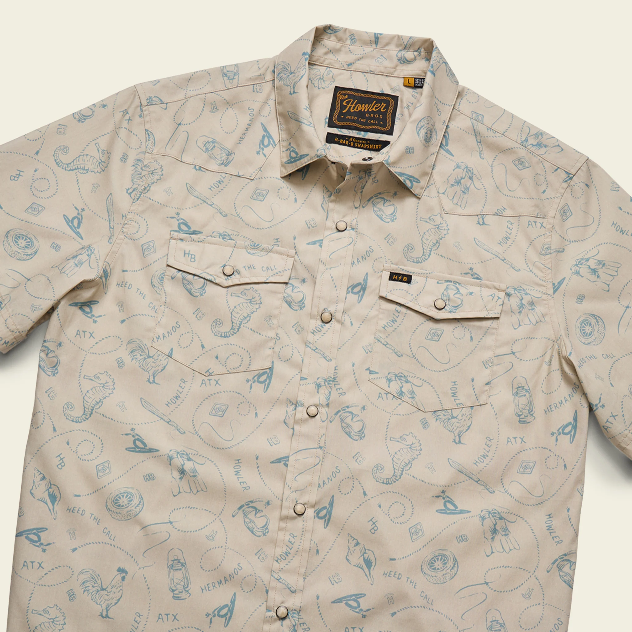 H Bar B Snapshirt - Sea Rodeo : Sand - Image 3