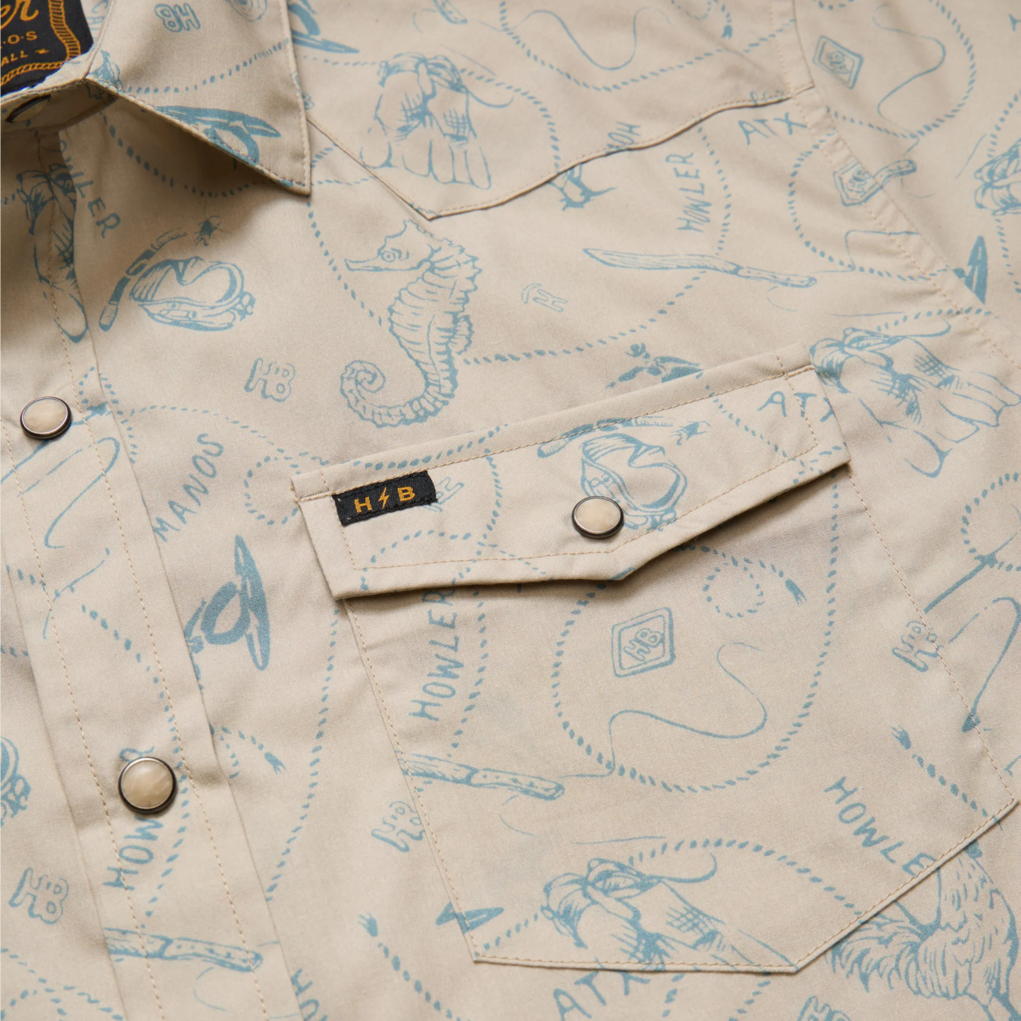 H Bar B Snapshirt - Sea Rodeo : Sand - Image 5