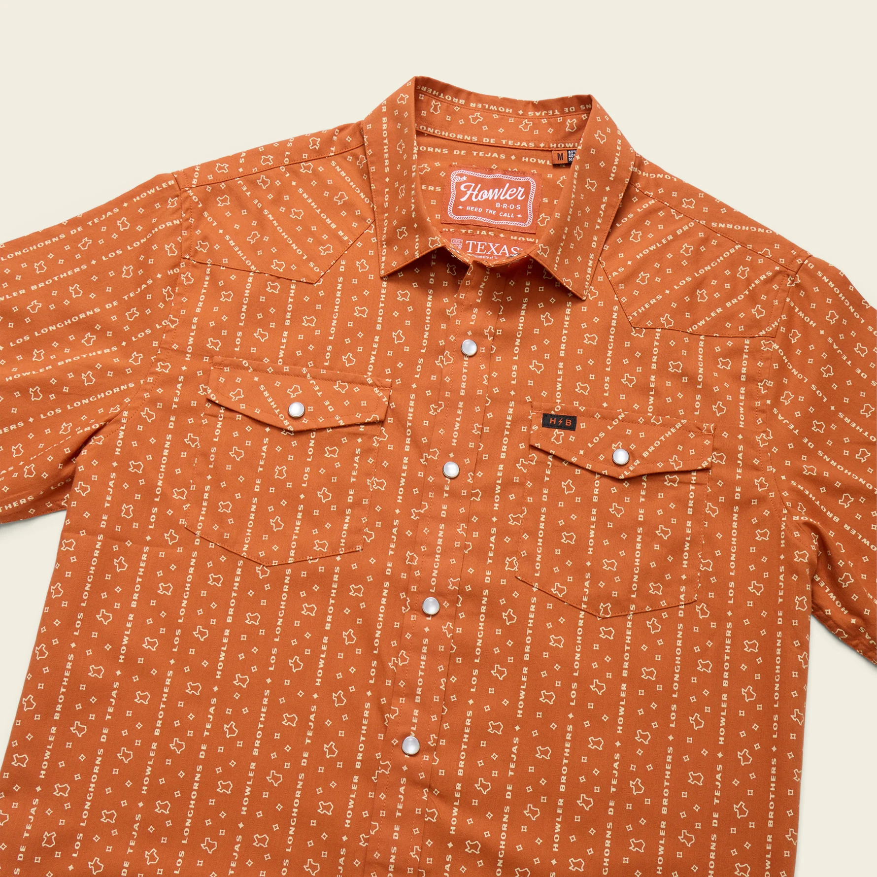 Texas Longhorns H Bar B Snapshirt - Los Longhorns Stripe : Burnt Orange - Image 3