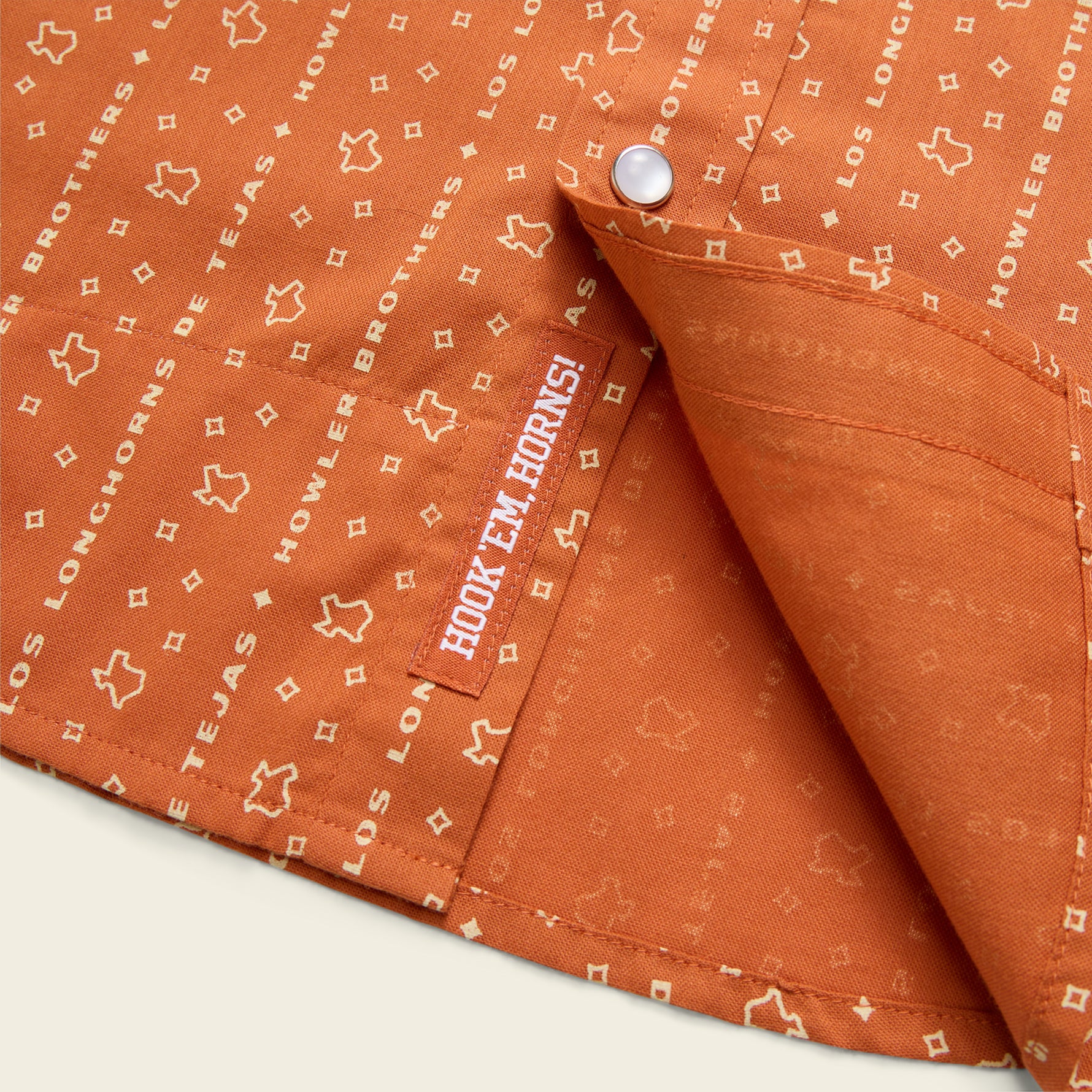 Texas Longhorns H Bar B Snapshirt - Los Longhorns Stripe : Burnt Orange - Image 4