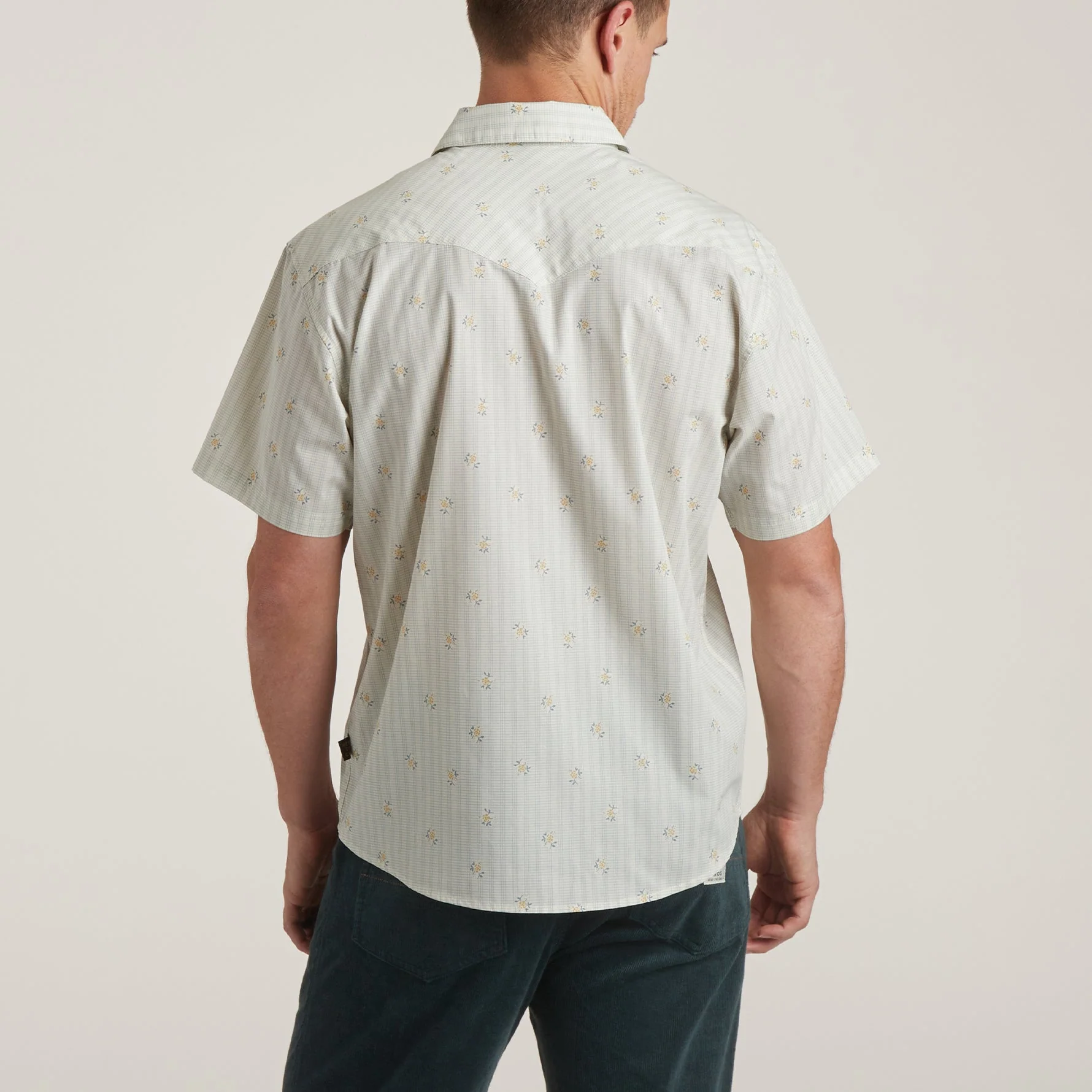 H Bar B Snapshirt - Vintage Grid Floral : Off White - Image 4