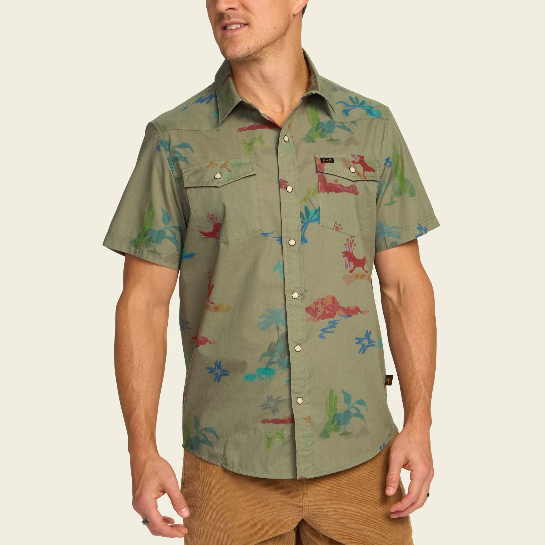 H Bar B Snapshirt - Vision Quest : Olive - Image 4