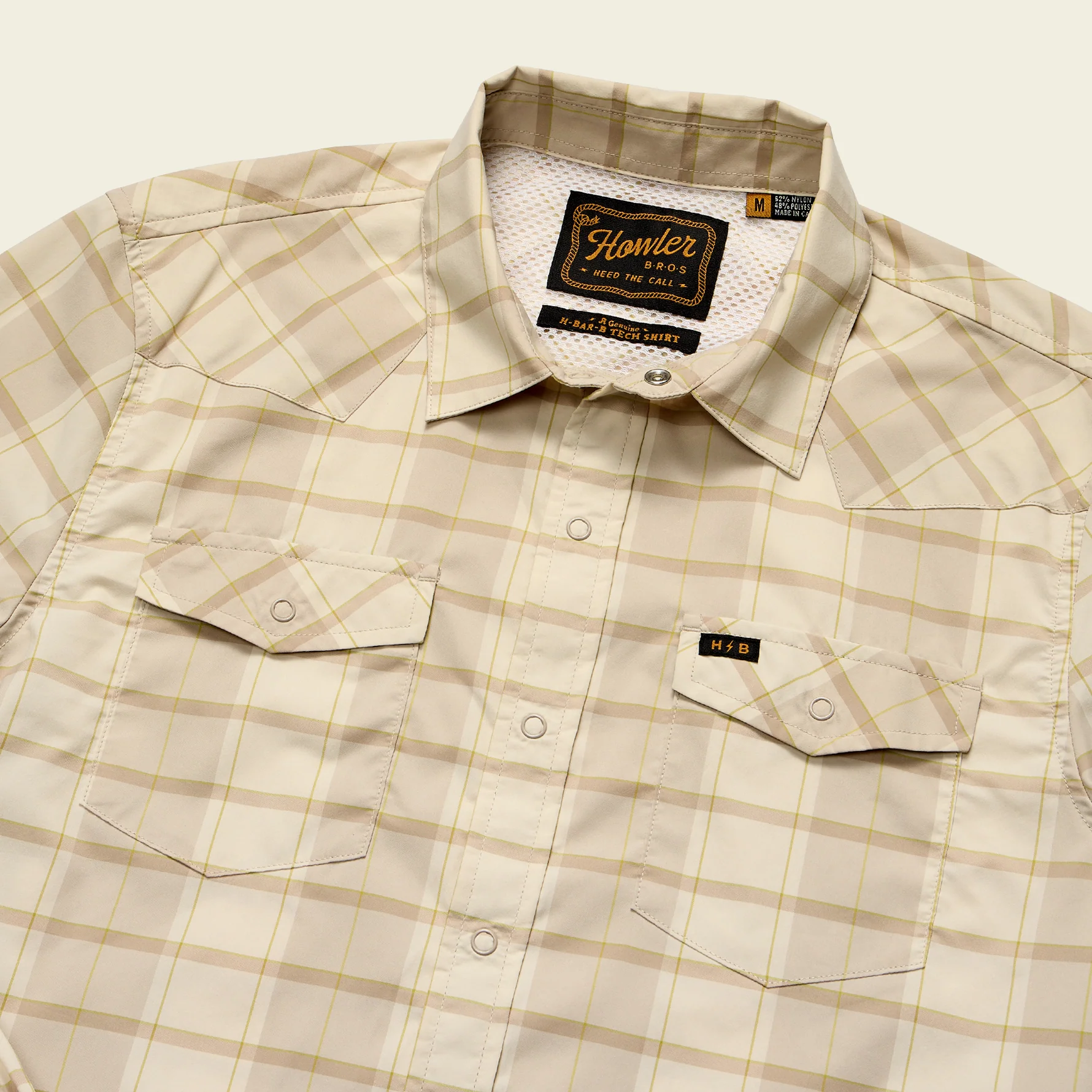 H Bar B Tech Longsleeve - Braden Plaid : Faded Khaki - Image 3