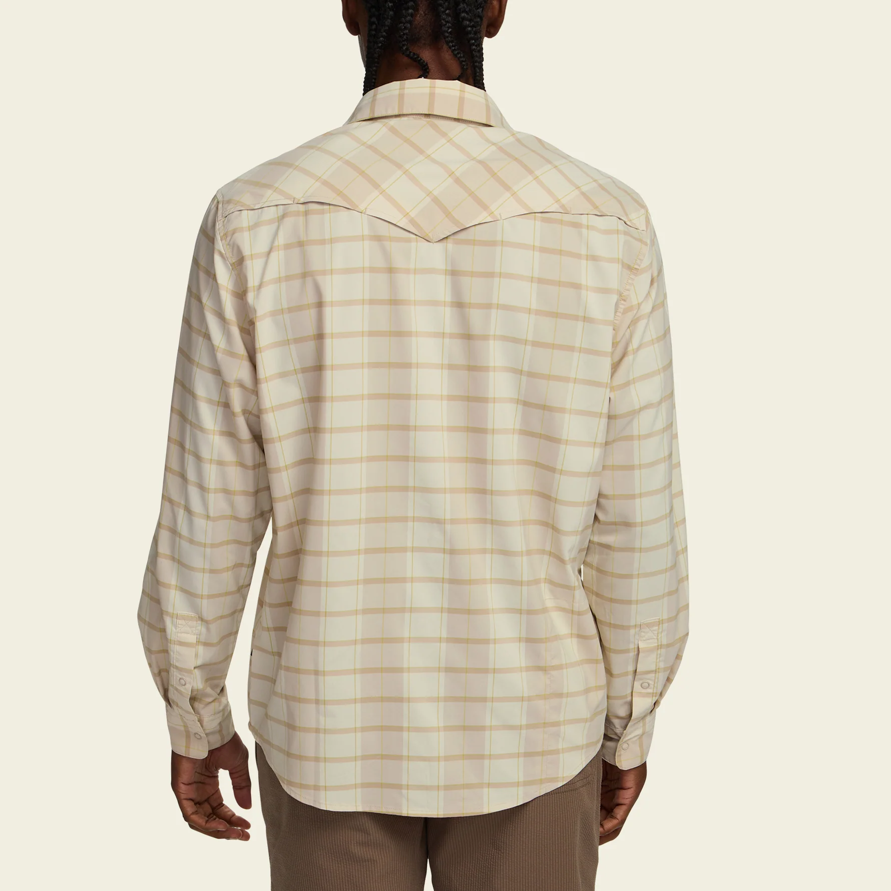 H Bar B Tech Longsleeve - Braden Plaid : Faded Khaki - Image 5