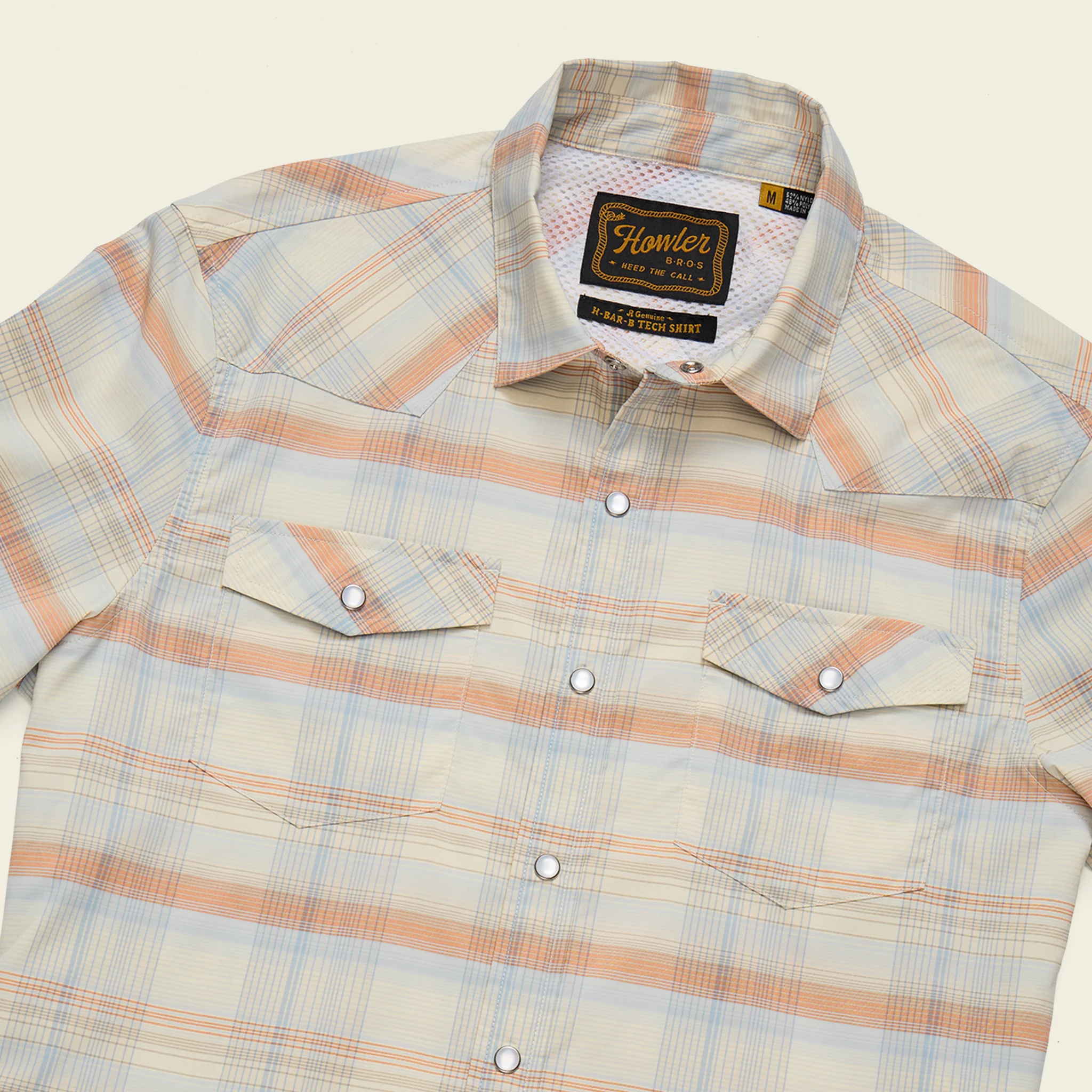 H Bar B Tech Longsleeve - Cameron Plaid : Cream - Image 3