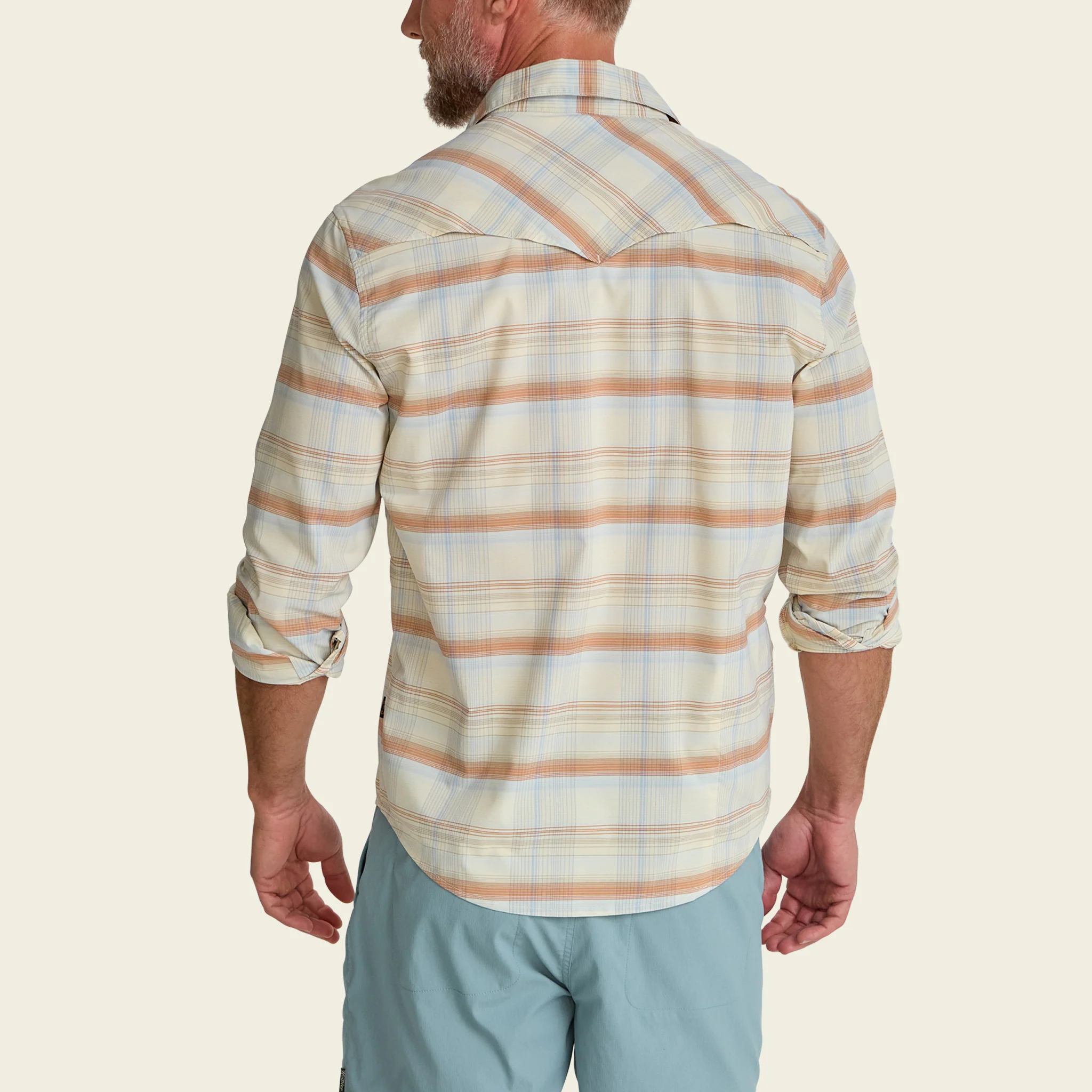 H Bar B Tech Longsleeve - Cameron Plaid : Cream - Image 6