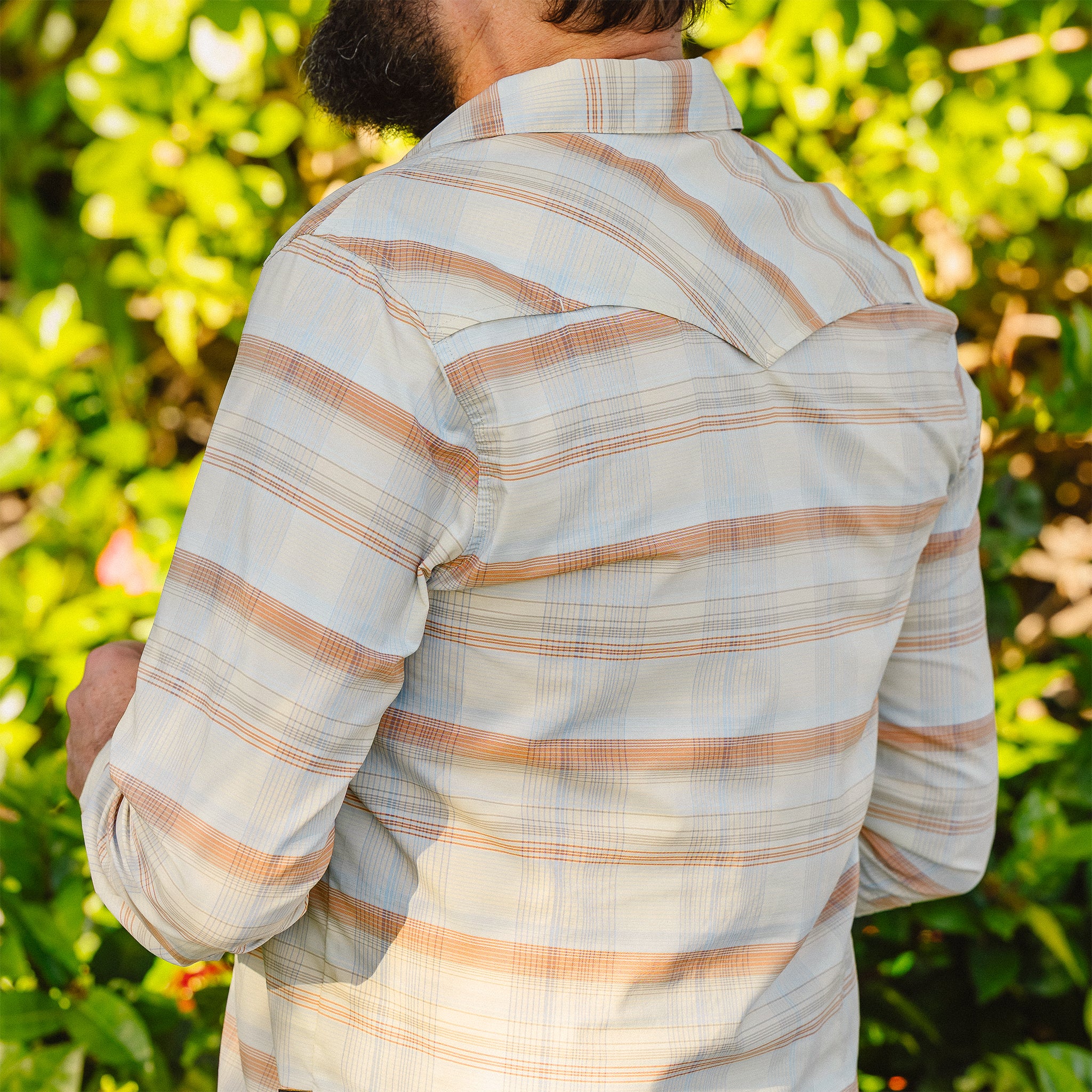 H Bar B Tech Longsleeve - Cameron Plaid : Cream - Image 8