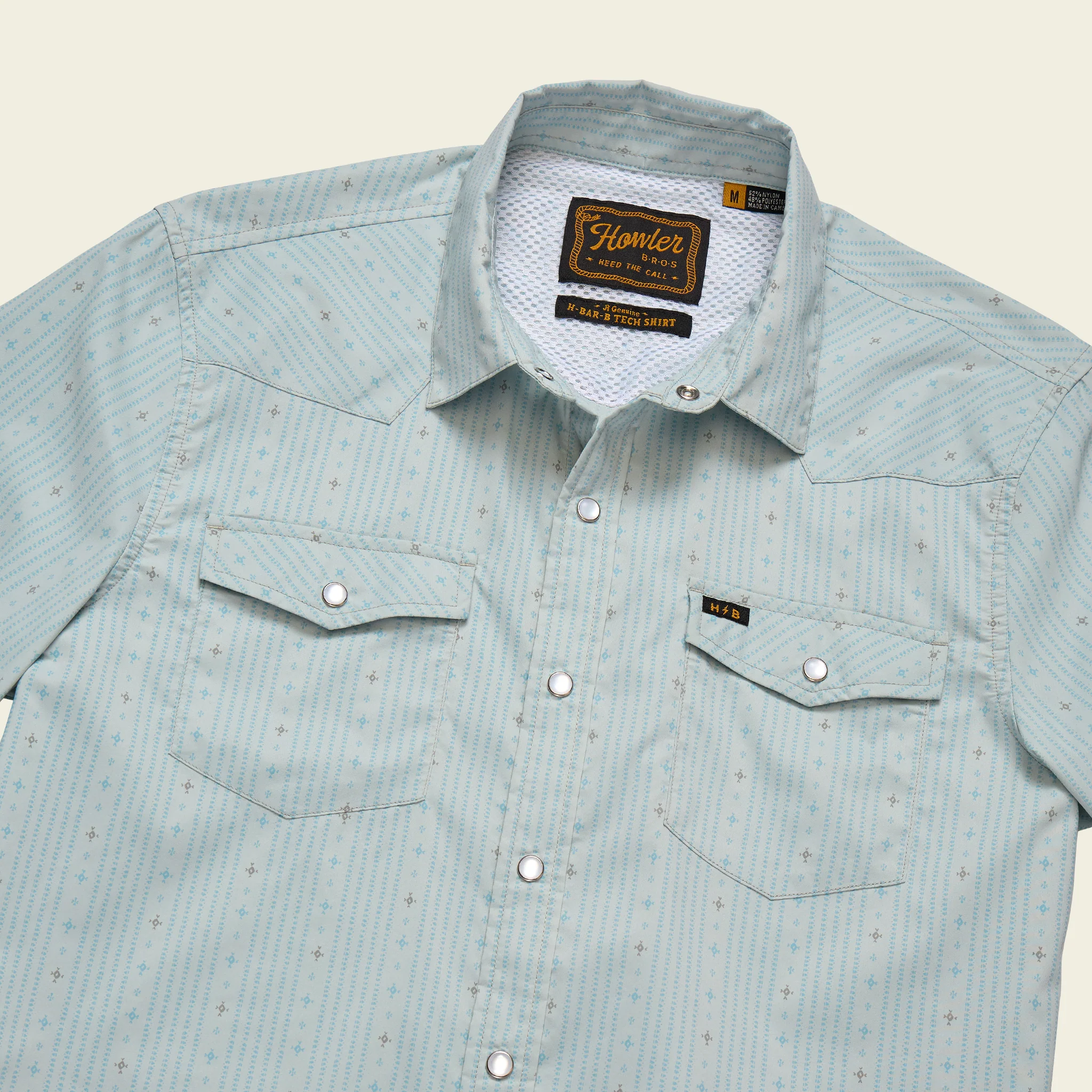 H Bar B Tech Longsleeve - Supernova Stripe : Ash Blue - Image 3