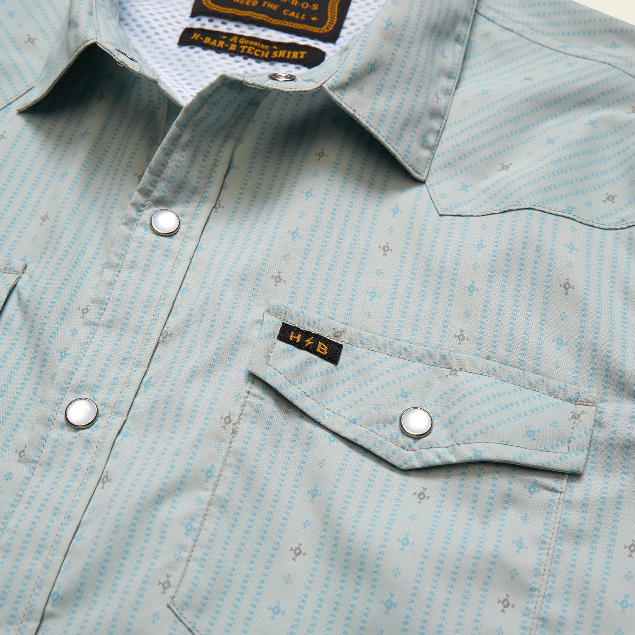 H Bar B Tech Longsleeve - Supernova Stripe : Ash Blue - Image 5