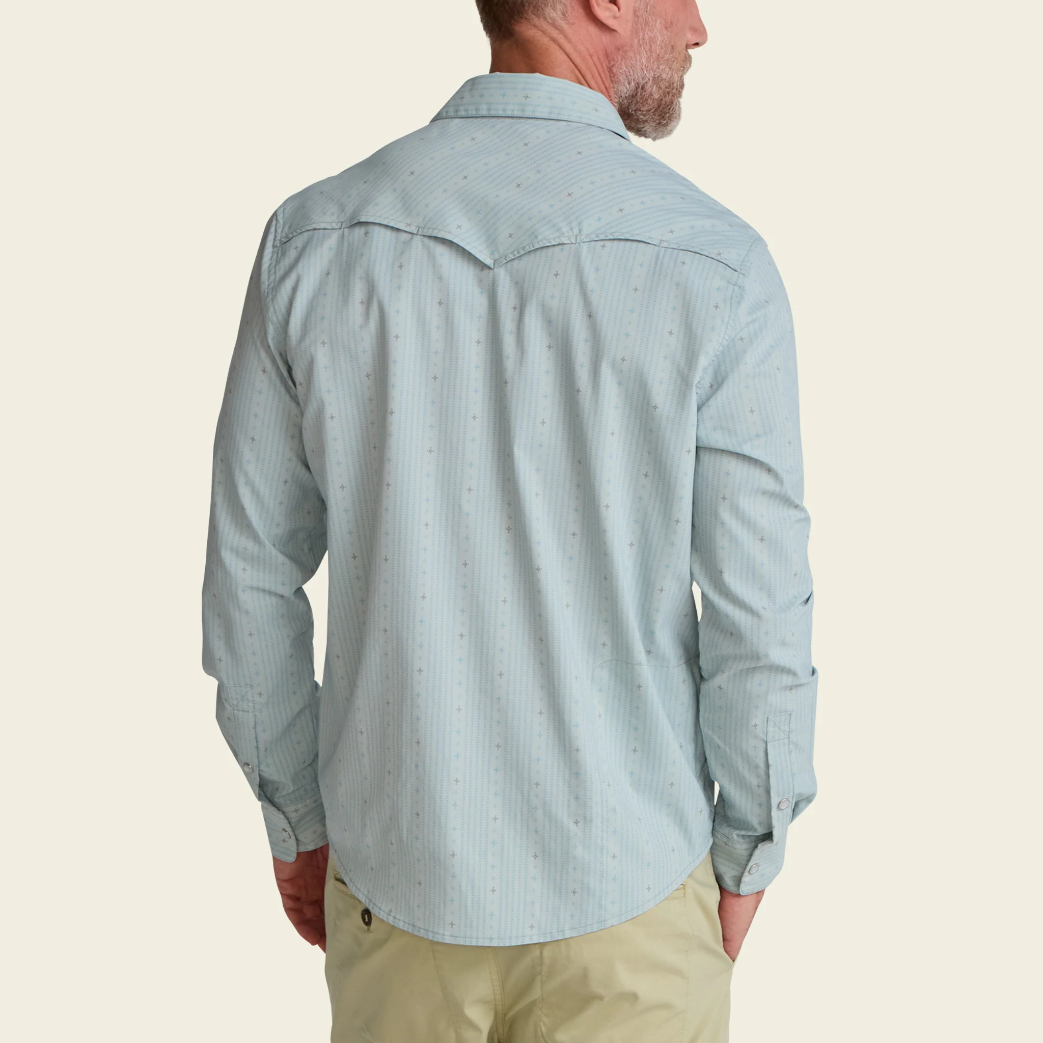 H Bar B Tech Longsleeve - Supernova Stripe : Ash Blue - Image 6