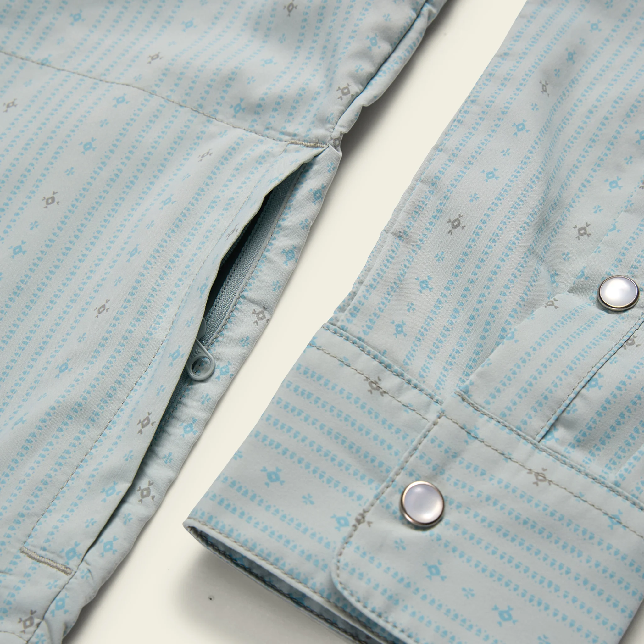 H Bar B Tech Longsleeve - Supernova Stripe : Ash Blue - Image 7