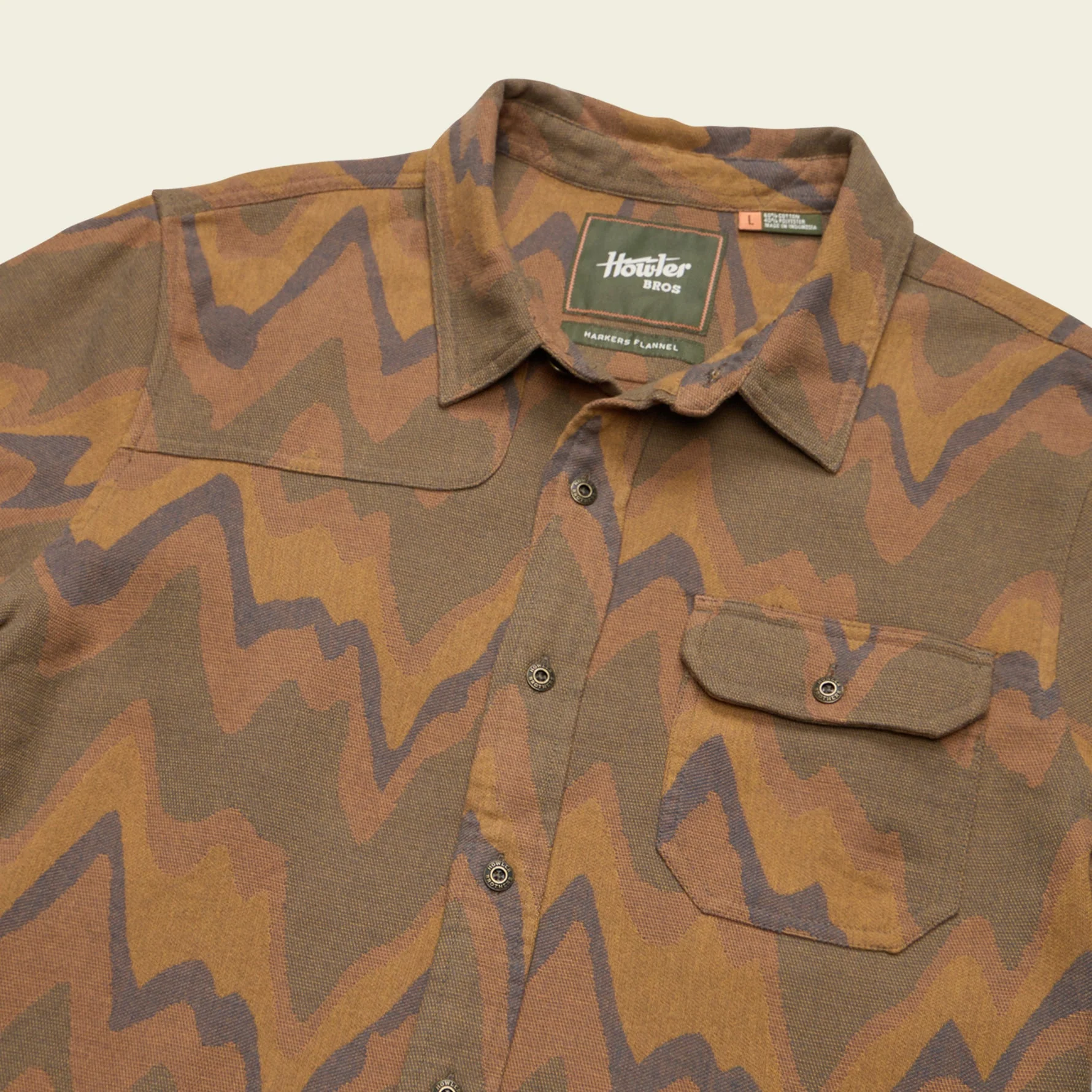 Harker's Flannel - Sediment Jacquard : Camel - Image 3