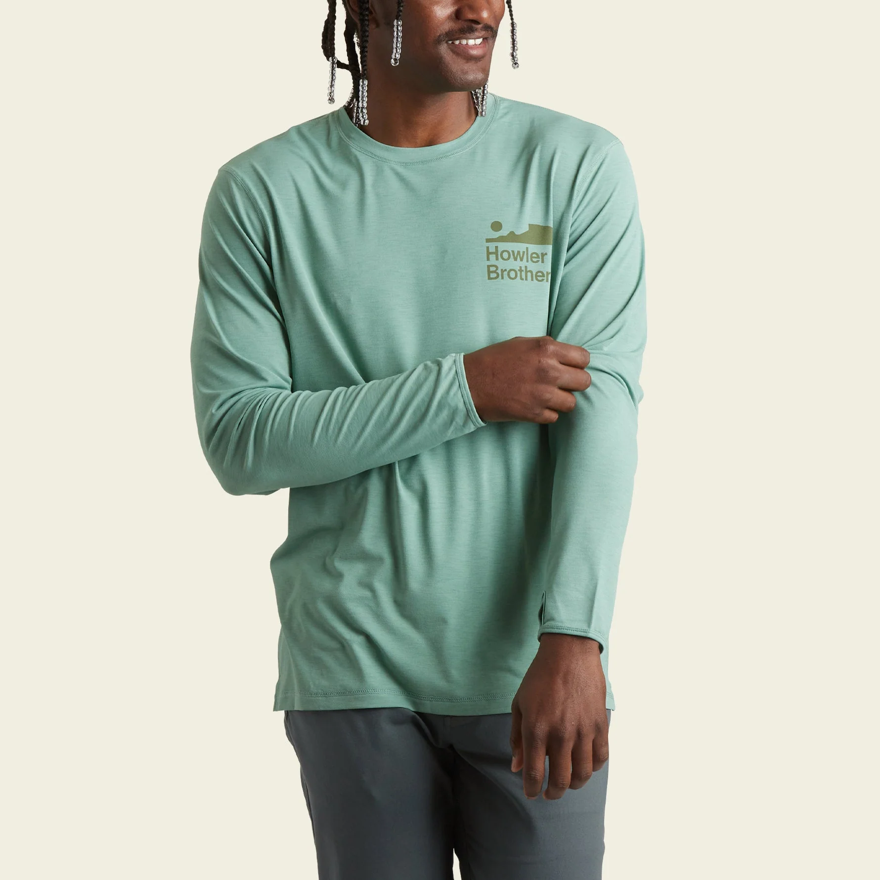 HB Tech Longsleeve T-Shirt - Granite Green - Image 3