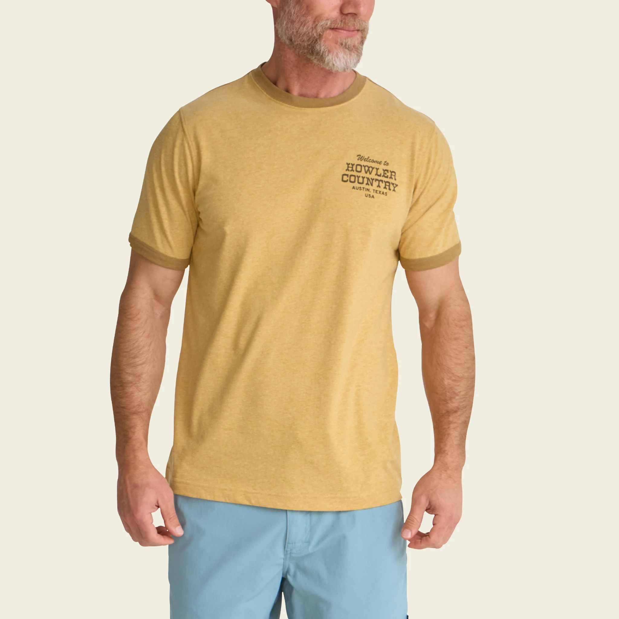 Howler Country Cotton Ringer T - Honey Heather - Image 4