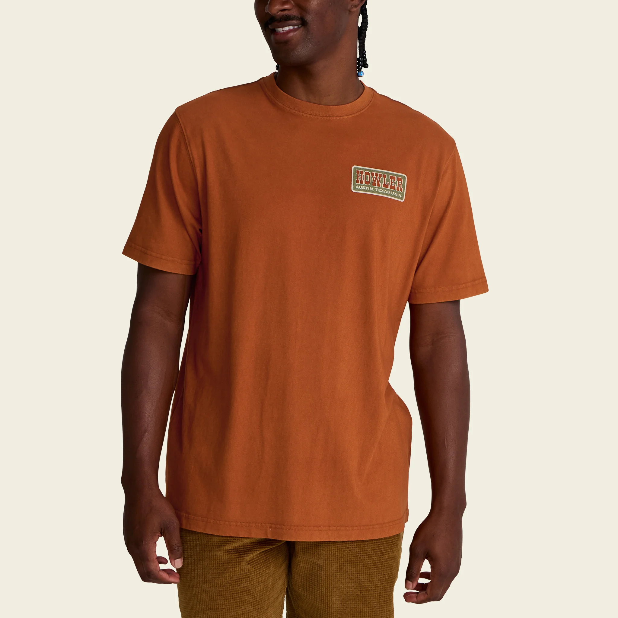 Howler Slab Cotton T-Shirt - Caramel - Image 4