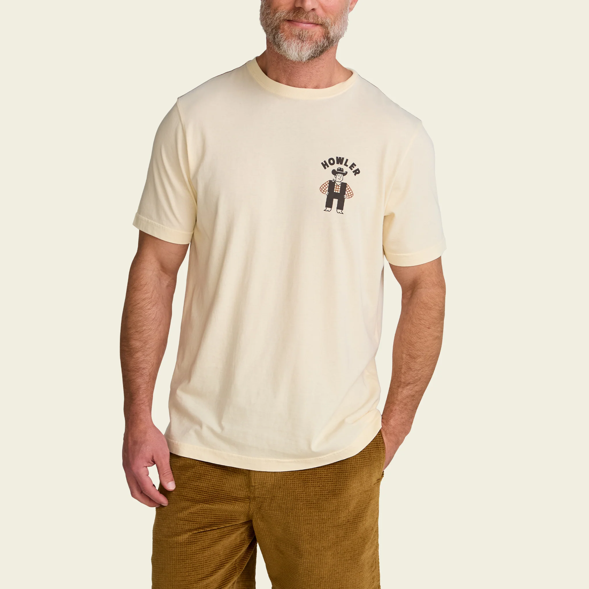 H-Man Western Wear Cotton T-Shirt - Natural - Image 4