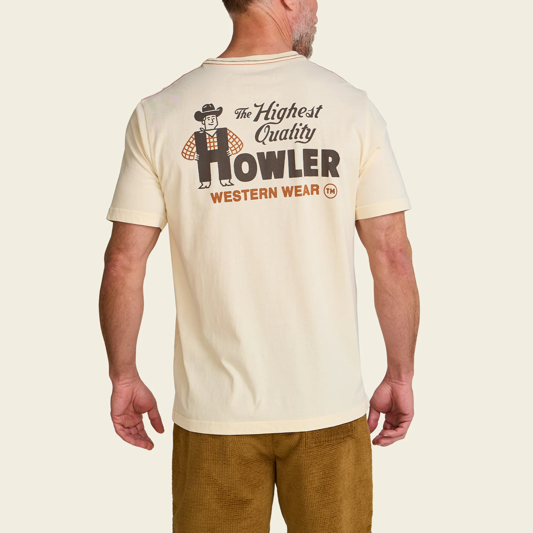 H-Man Western Wear Cotton T-Shirt - Natural - Image 5