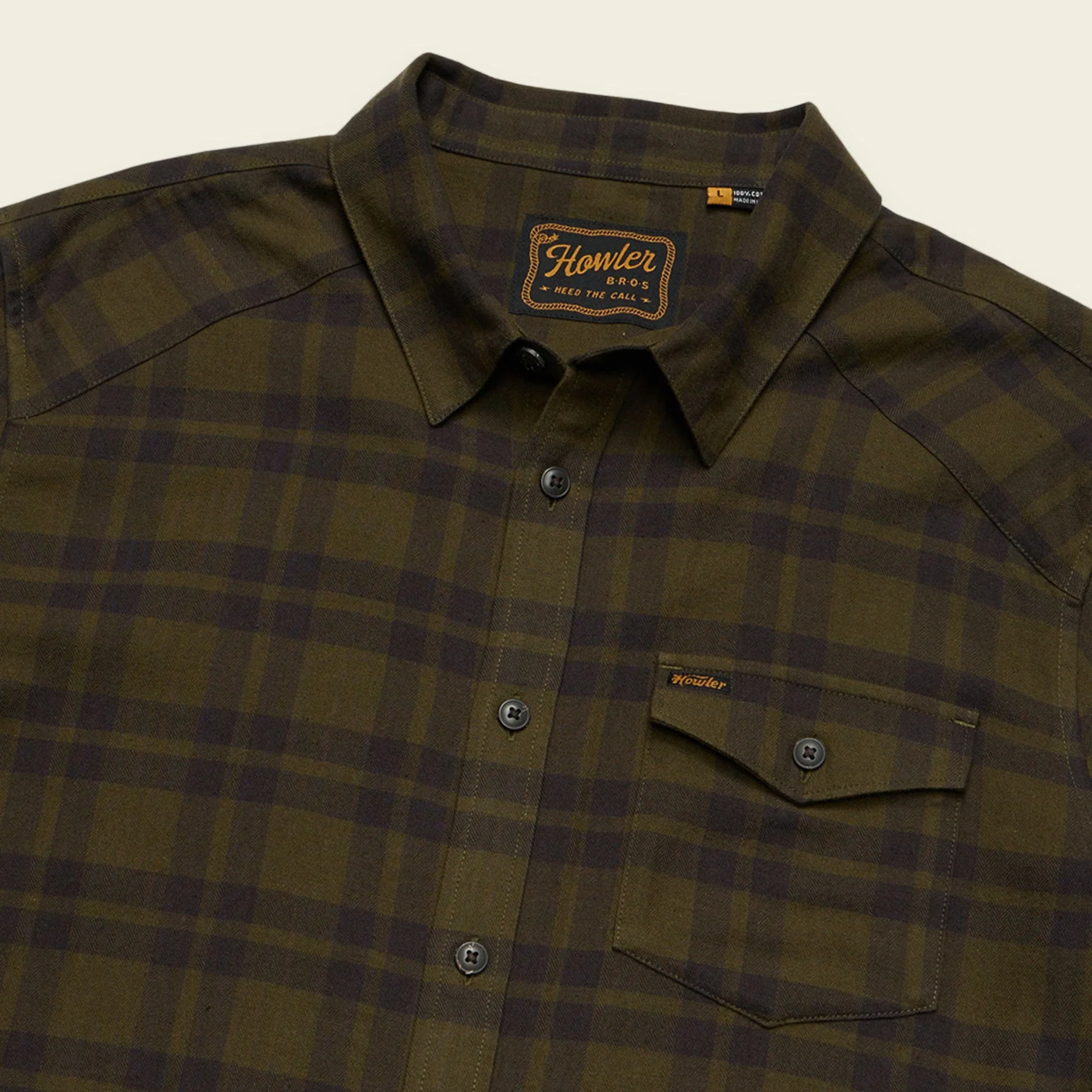 La Grange Lightweight Flannel - Cohen Plaid : Dark Olive - Image 3