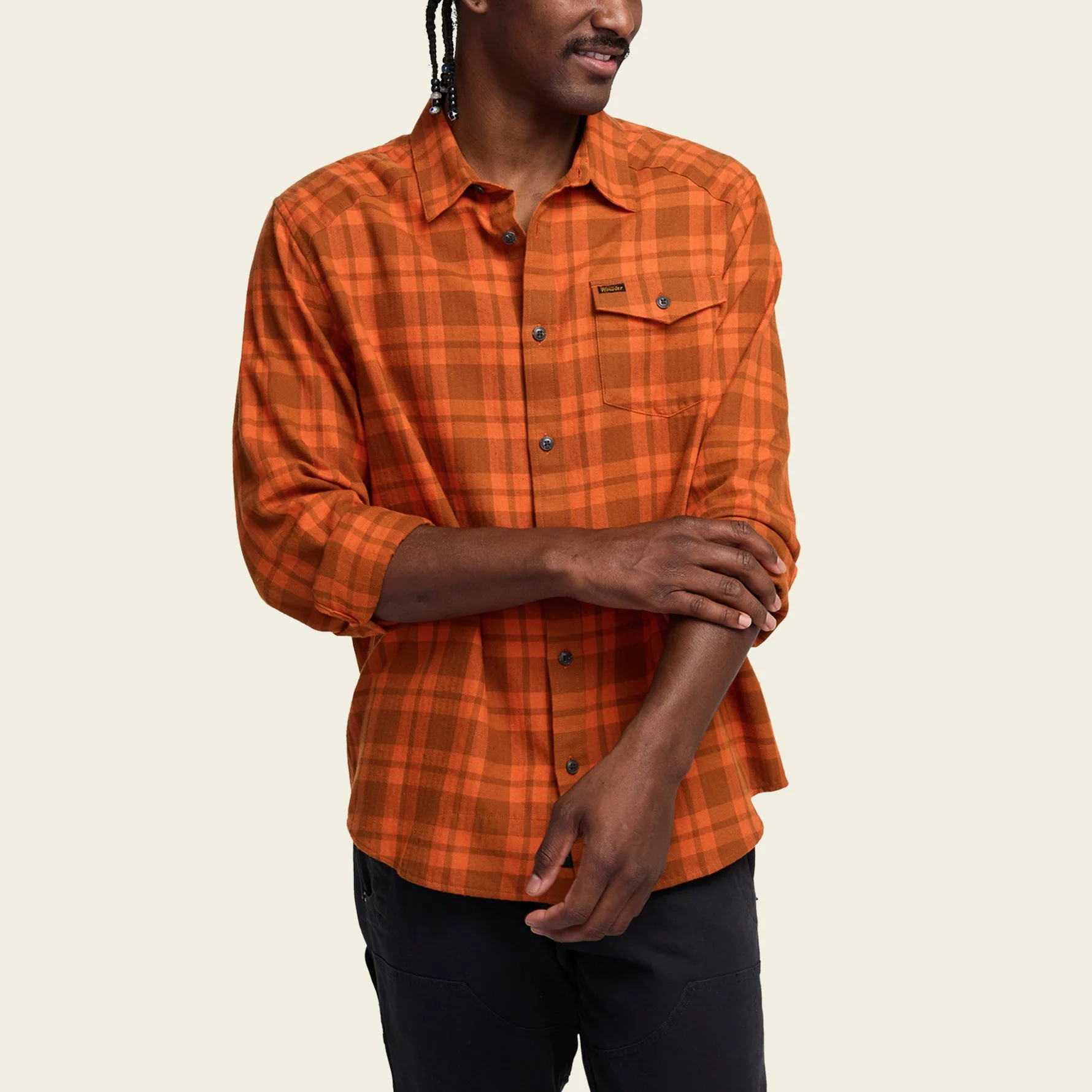 La Grange Lightweight Flannel - Cohen Plaid : Pumpkin - Image 4