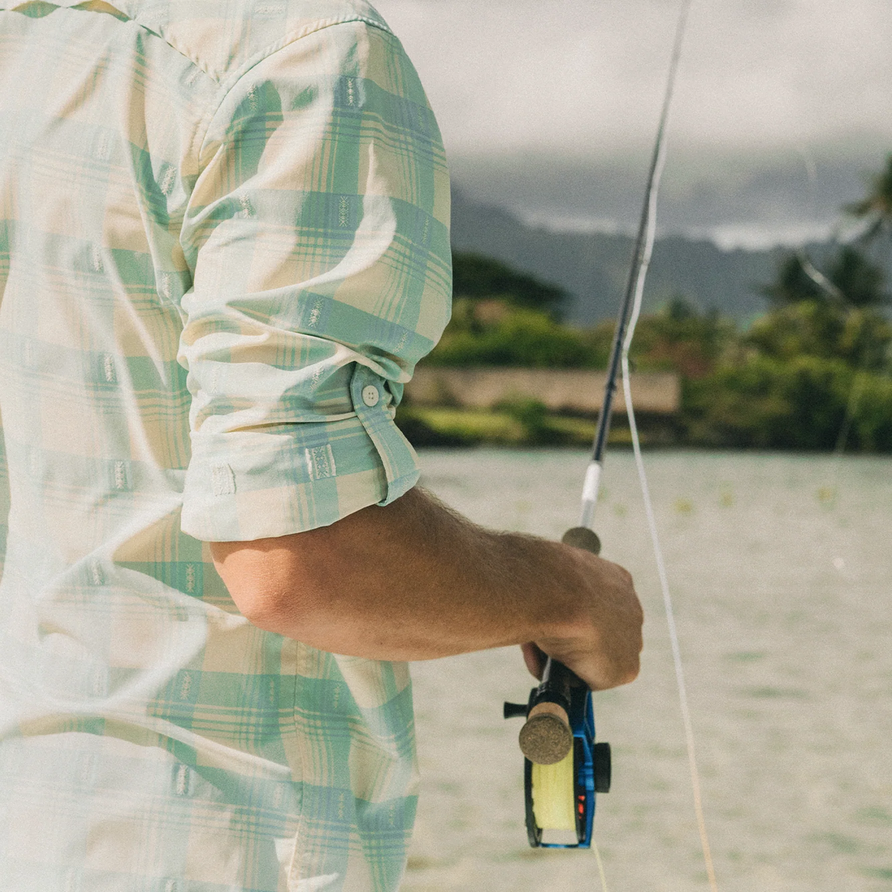 Matagorda Longsleeve - Sheldon Dobby Plaid : Parchment - Image 4