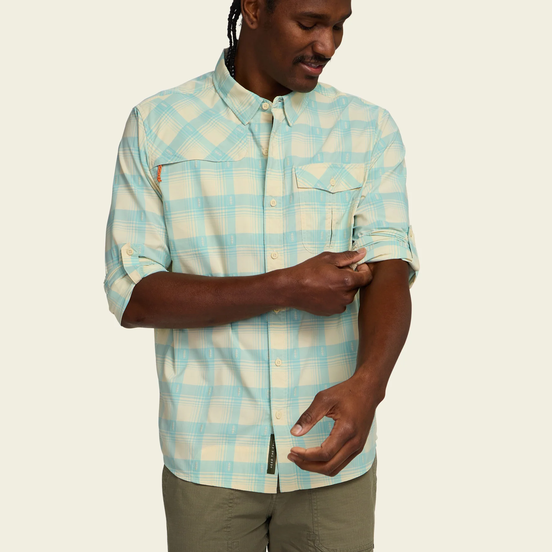 Matagorda Longsleeve - Sheldon Dobby Plaid : Parchment - Image 5