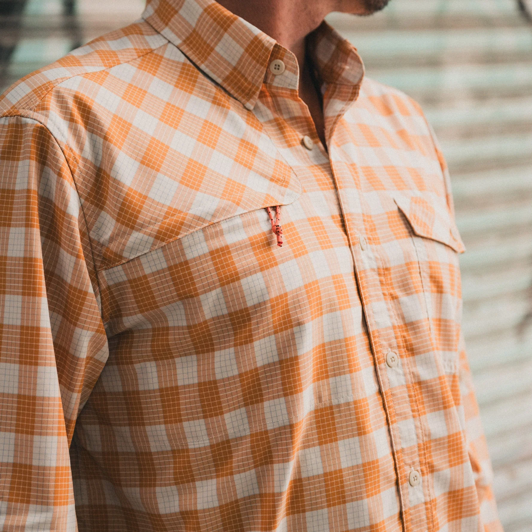 Matagorda Longsleeve Shirt - Landon Plaid : Pumpkin - Image 2