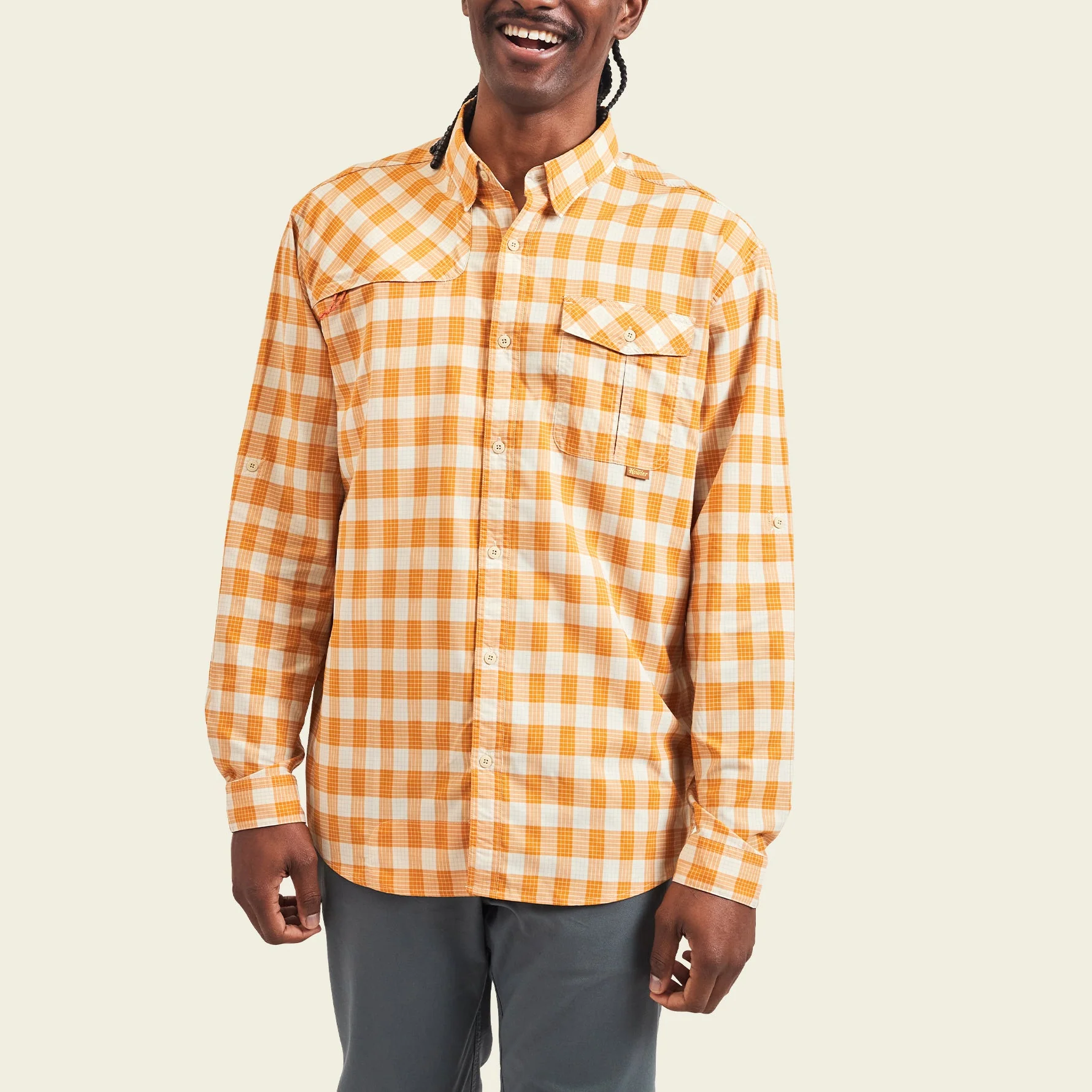 Matagorda Longsleeve Shirt - Landon Plaid : Pumpkin - Image 4
