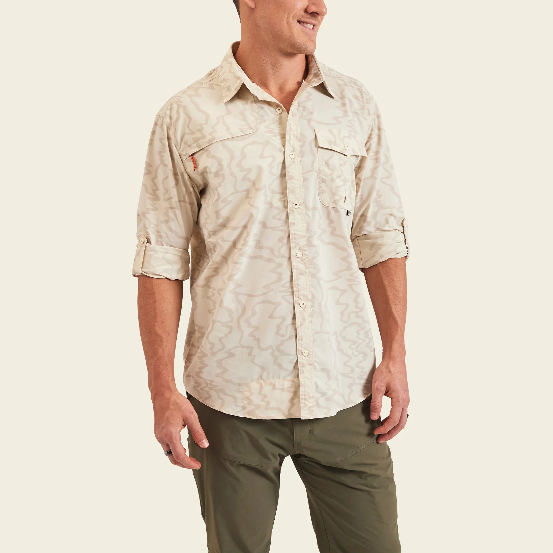 Matagorda Longsleeve Shirt - Ocean Motion : Off White - Image 4