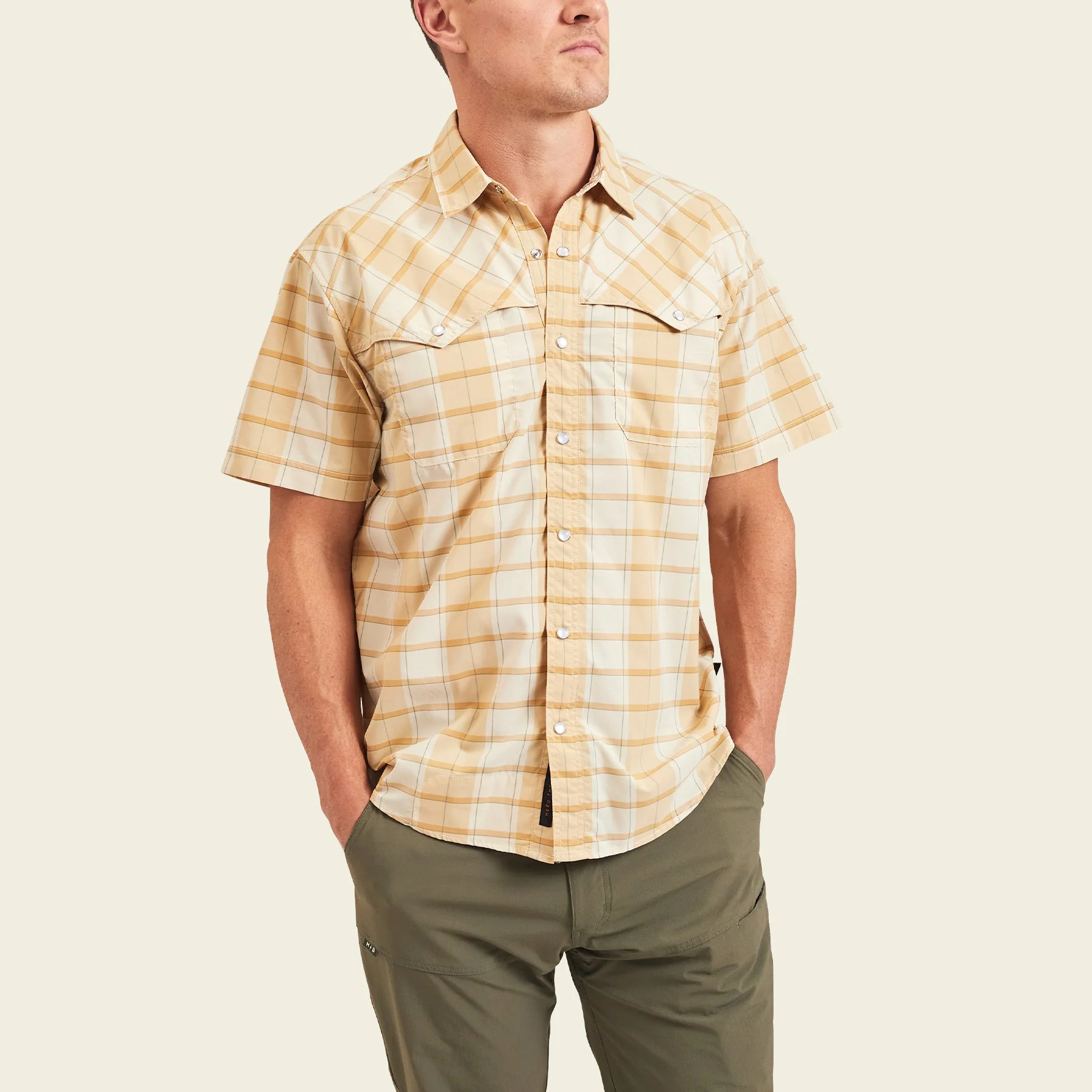 Open Country Tech Shirt - Braden Plaid : Brown Rice - Image 4