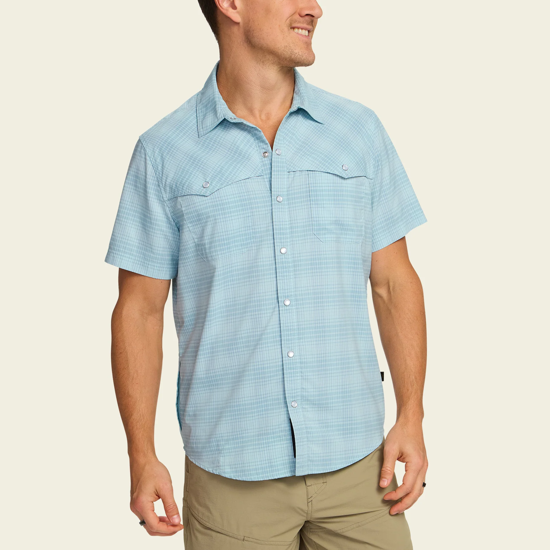 Open Country Tech Shirt - Coopers Plaid : Sterling Blue - Image 4