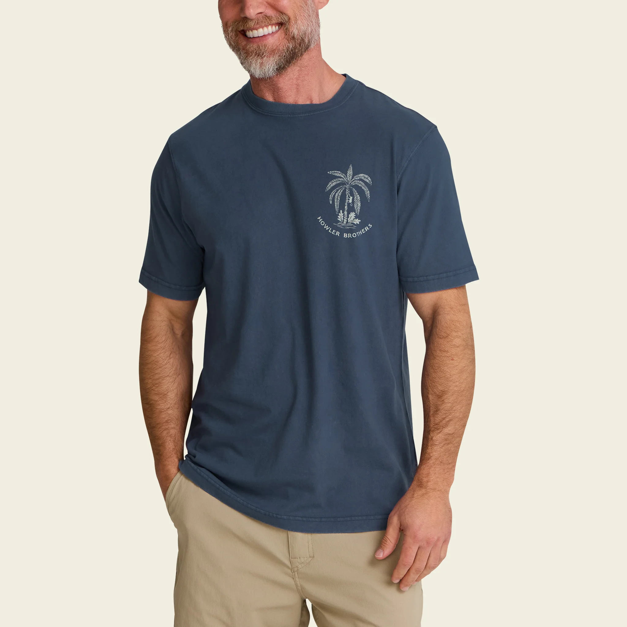 Palmetto Print Cotton T-Shirt - Key Largo - Image 4