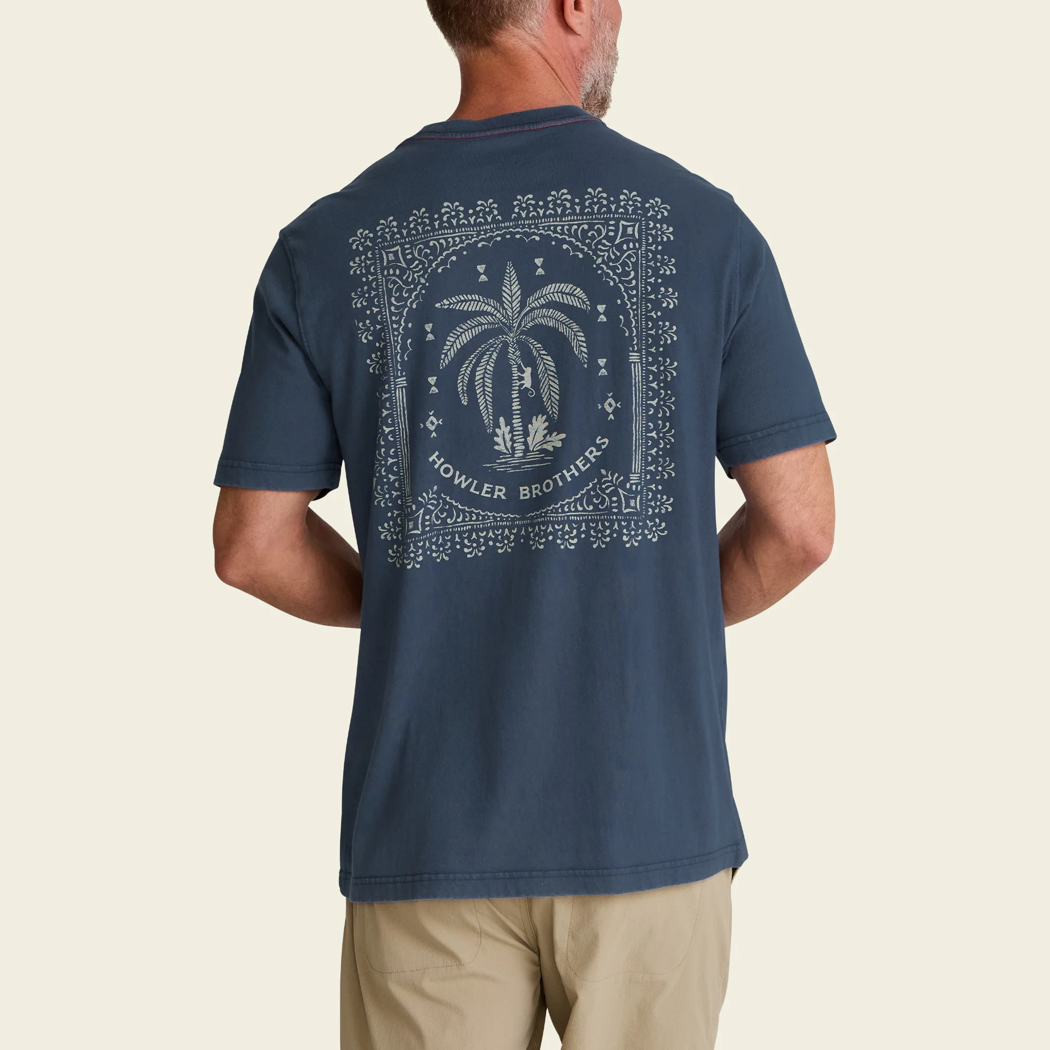 Palmetto Print Cotton T-Shirt - Key Largo - Image 5