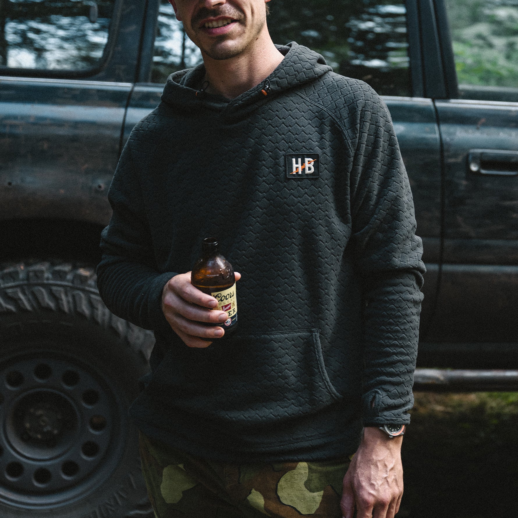 Palo Duro Fleece Hoodie - Mountain Grid : Antique Black - Image 2