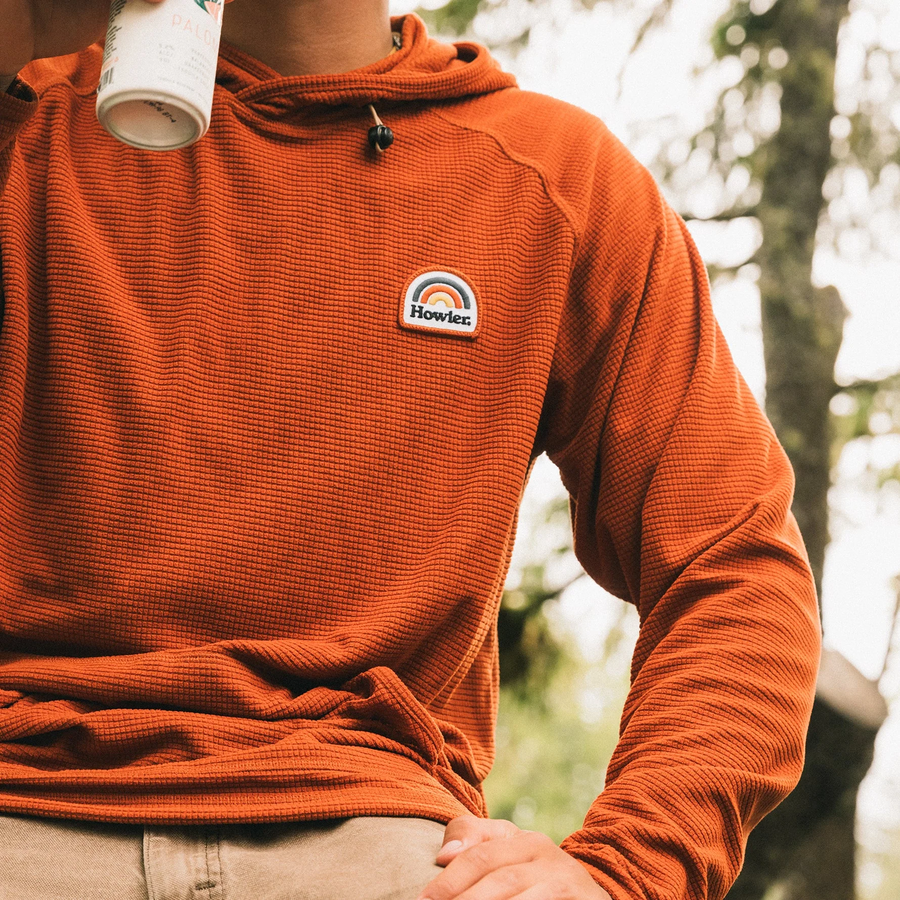 Palo Duro Grid Fleece Hoodie - Cinnamon - Image 2