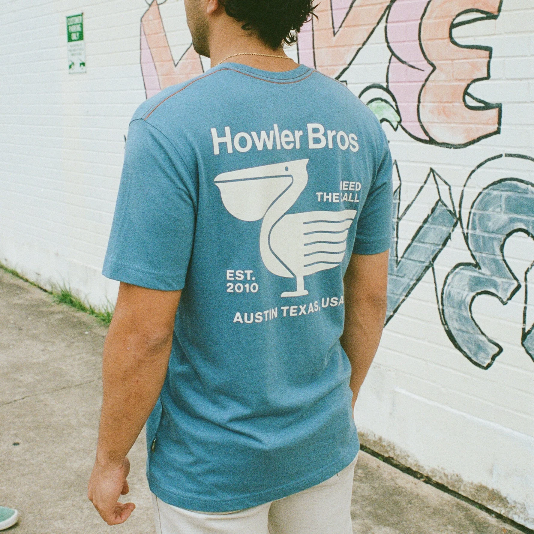 Pelican Postage Pocket T-Shirt - Blue Horizon - Image 2