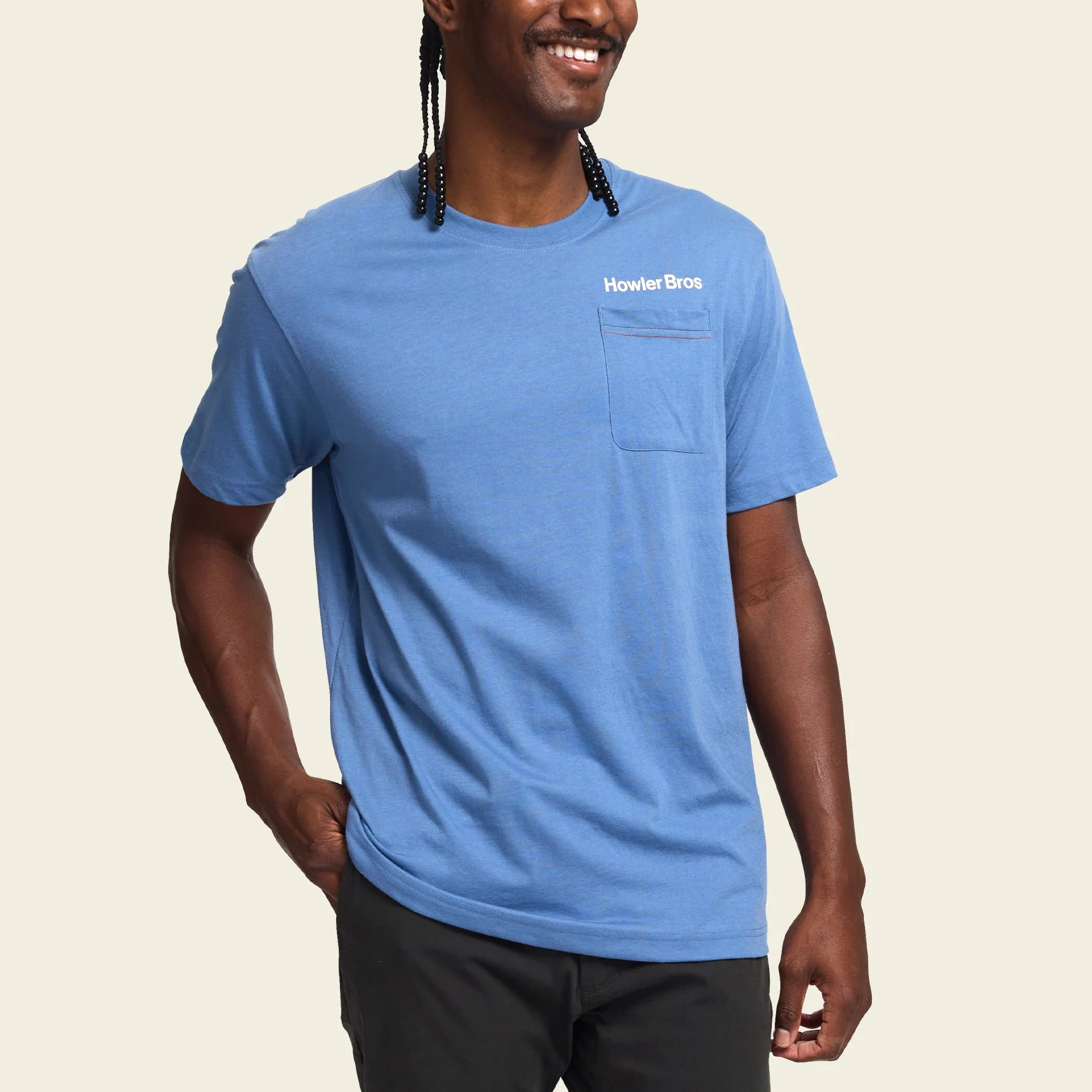 Pelican Postage Pocket T-Shirt - Blue Horizon - Image 3