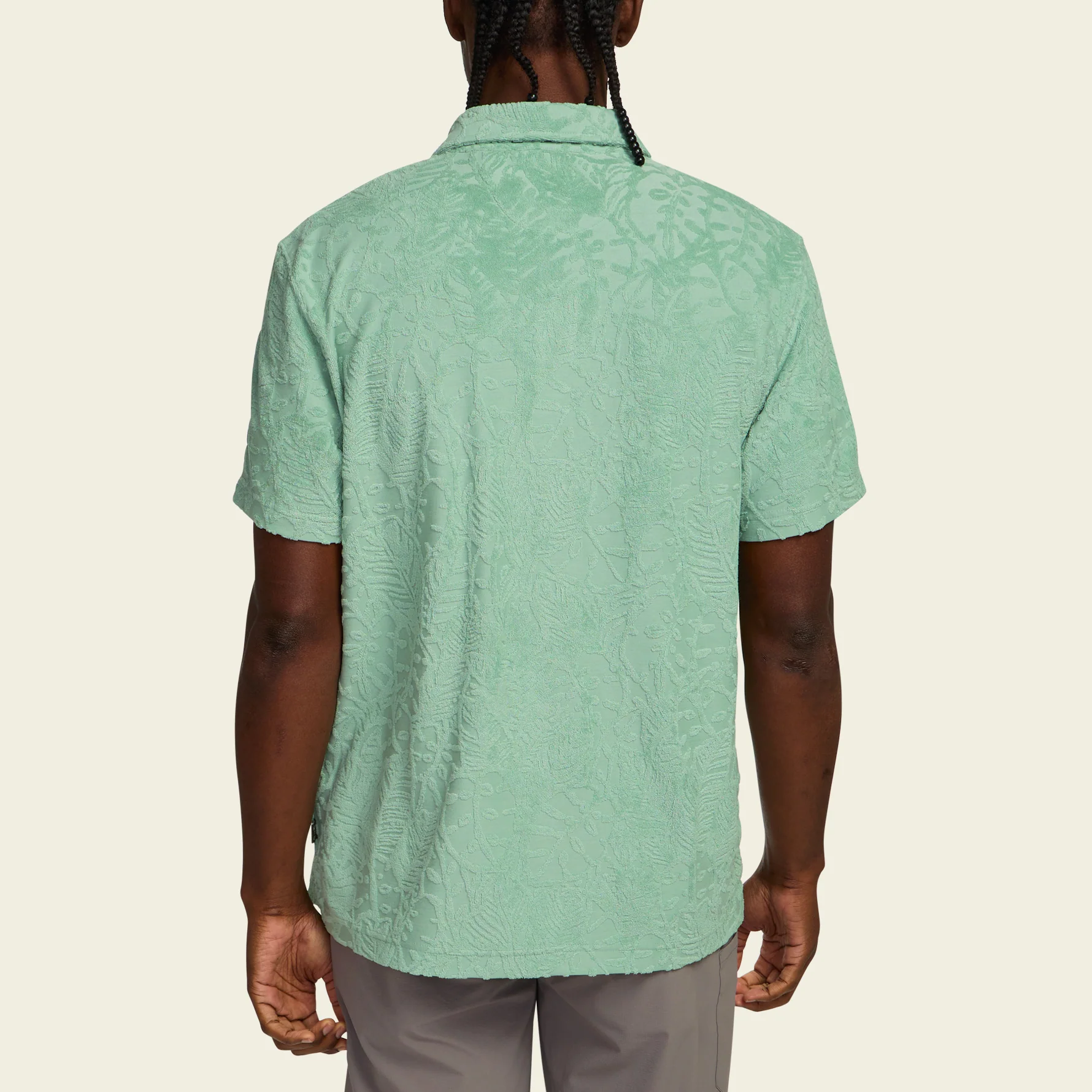 Plusherman Terry Polo - Leafy Lithographs : Minty - Image 6